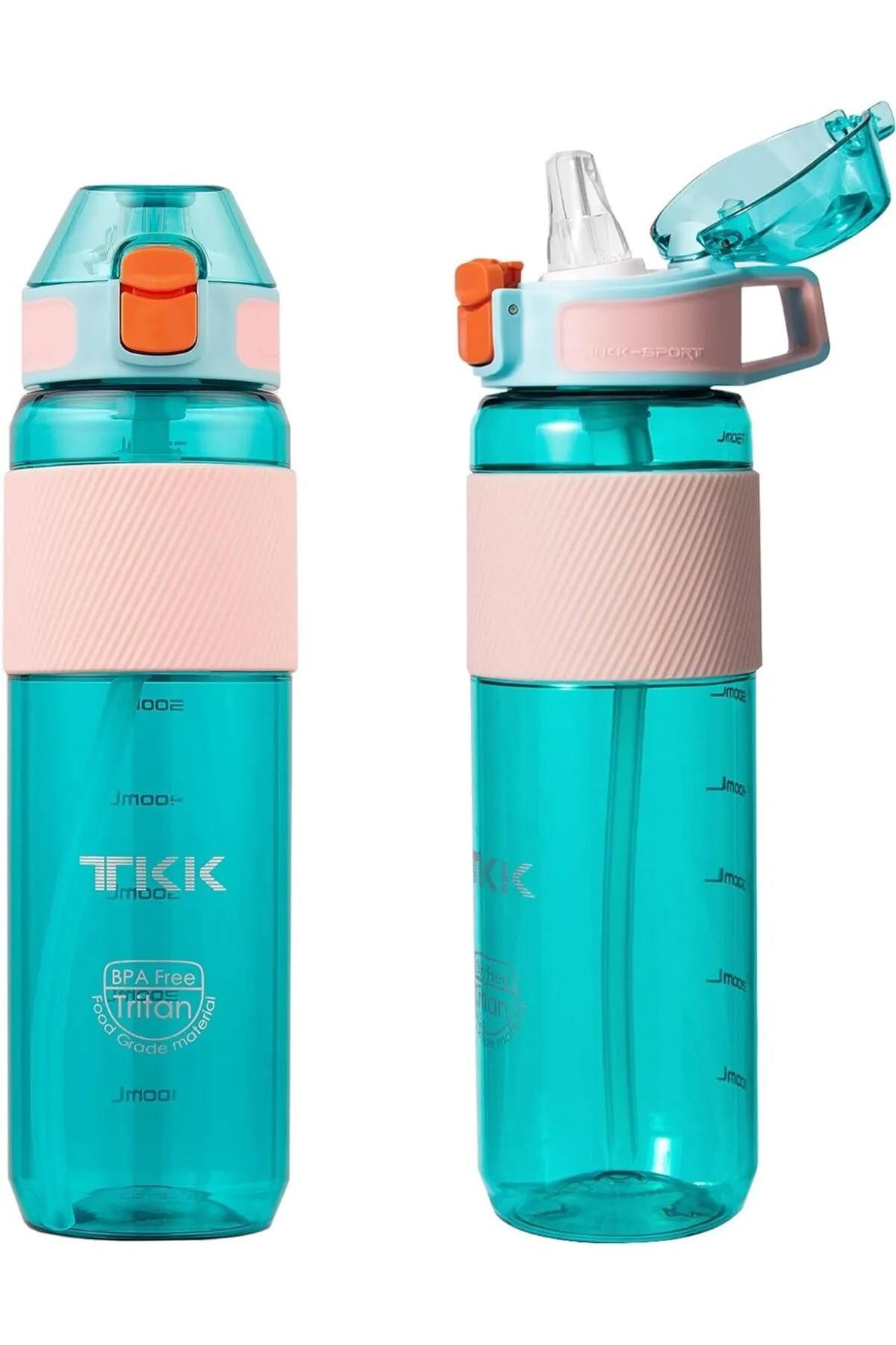 Tkk Su Matarası 800 ML Tritan Pipetli Suluk (Karışık Renk 1 Adet)