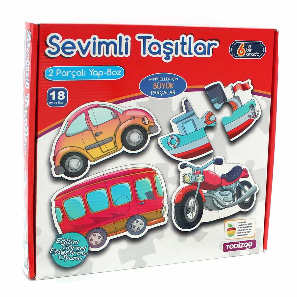Todizoo Sevimli Taşıtlar Yapboz 12 Parça Sevimli Taşıtlar