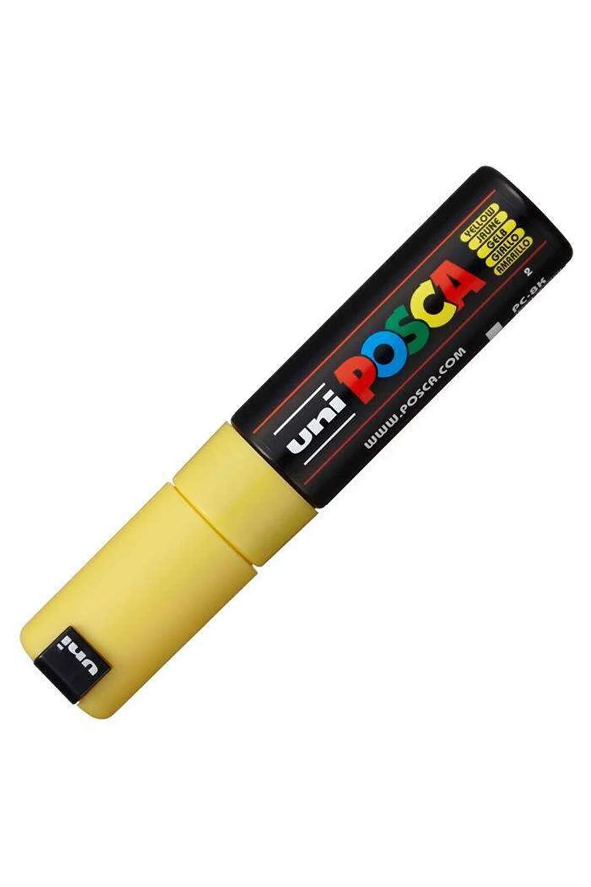 Uni-Ball Markör Boyama Posca Su Bazlı Poster 8.0 Saman Sarı (6 Lı Paket)
