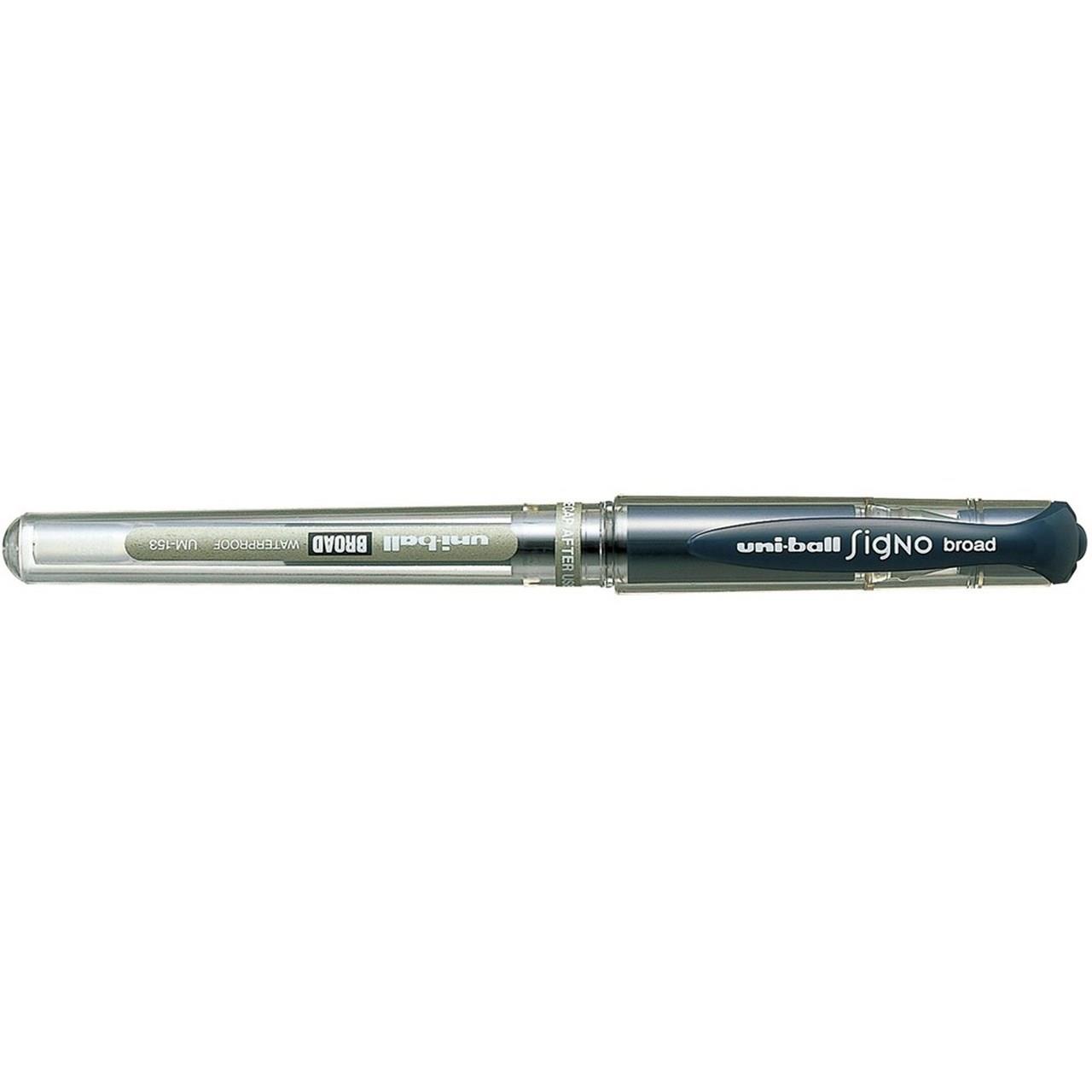 Uni-Ball Roller Kalem Signo Broad Jel Bilye Uç İmza Kalemi 1.0 MM Mavi Siyah (12 Li Paket)