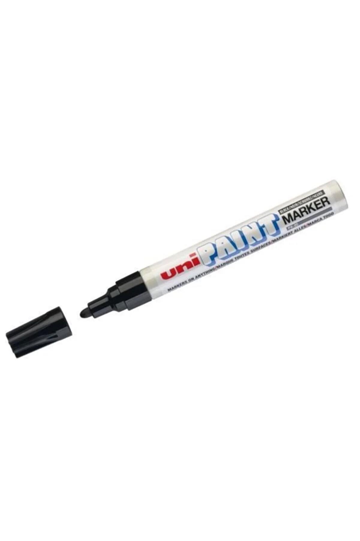 Uni Paint Marker Yağ Bazlı Kalıcı Markör 2.2-2.8 MM Siyah Paint Markör (12 Li Paket)