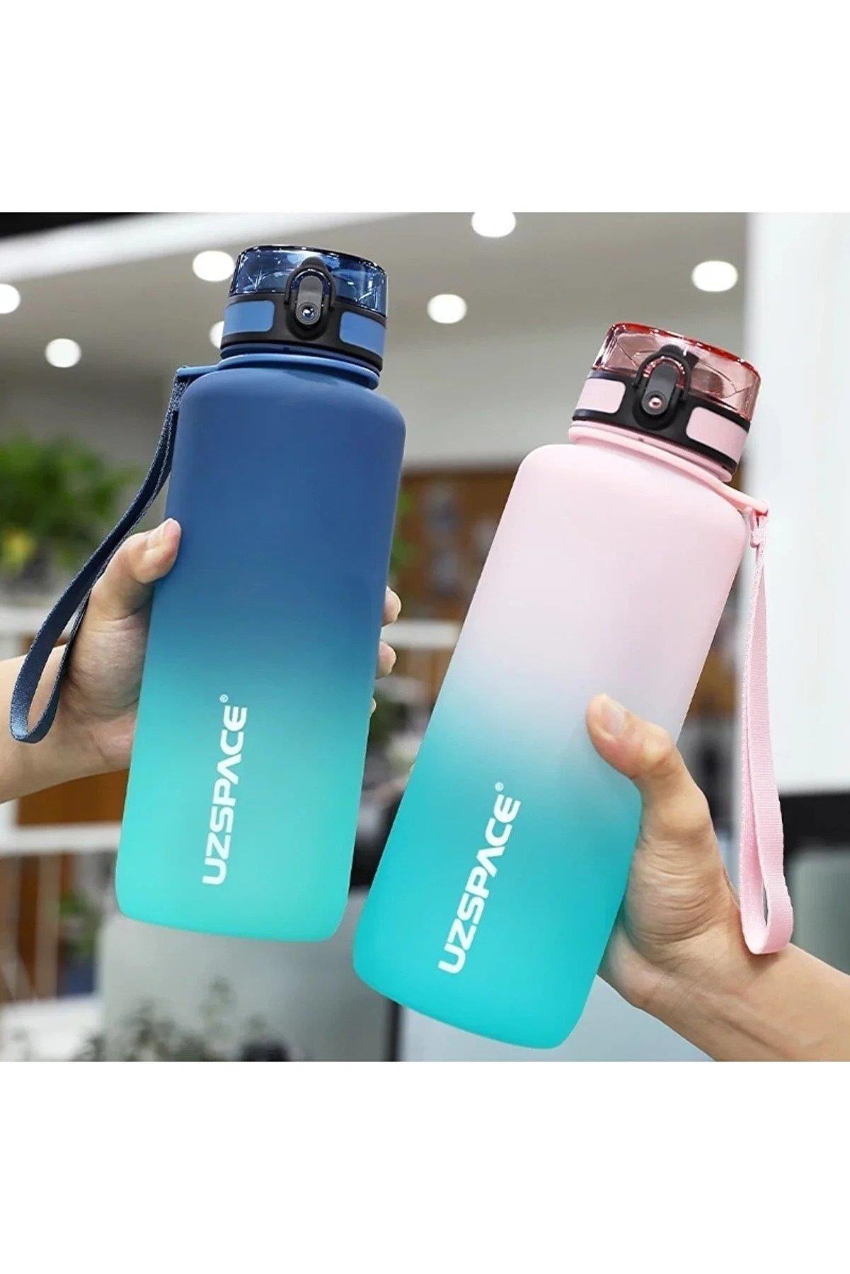 Uzspace Matara Tritan Karma 1500 ML Tritan Motivasyon Spor Suluğu (Karışık Renk 1 Adet)
