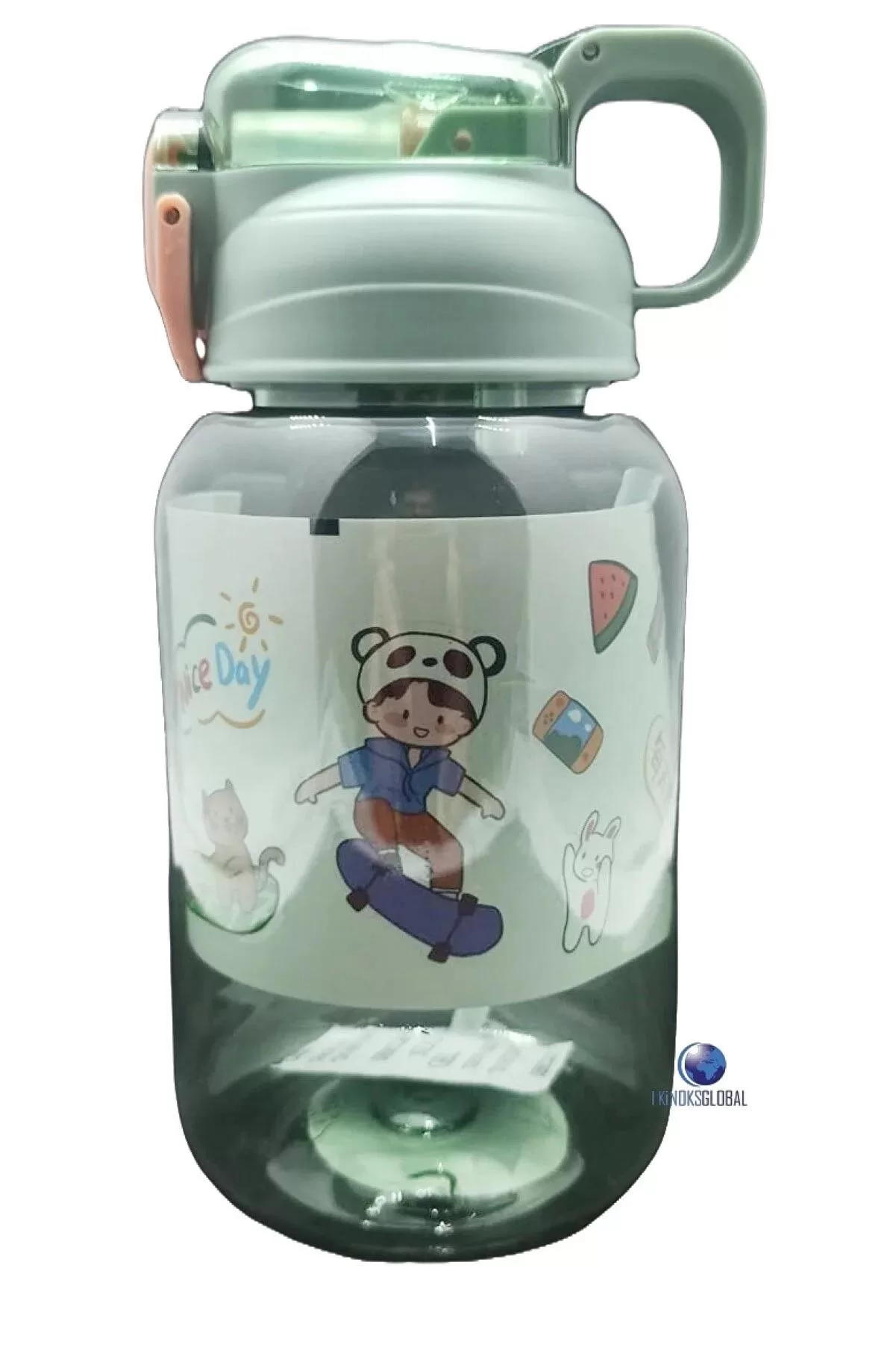Vagonlife Kilitli Kapak ve Kalın Pipetli 600 ML Suluk (Karışık Renk 1 Adet)