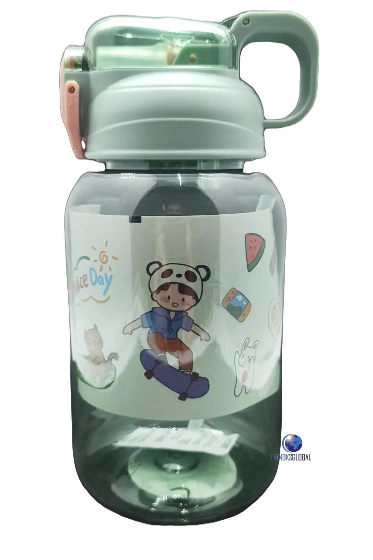 Vagonlife Kilitli Kapak ve Kalın Pipetli 600 ML Suluk (Karışık Renk 1 Adet)