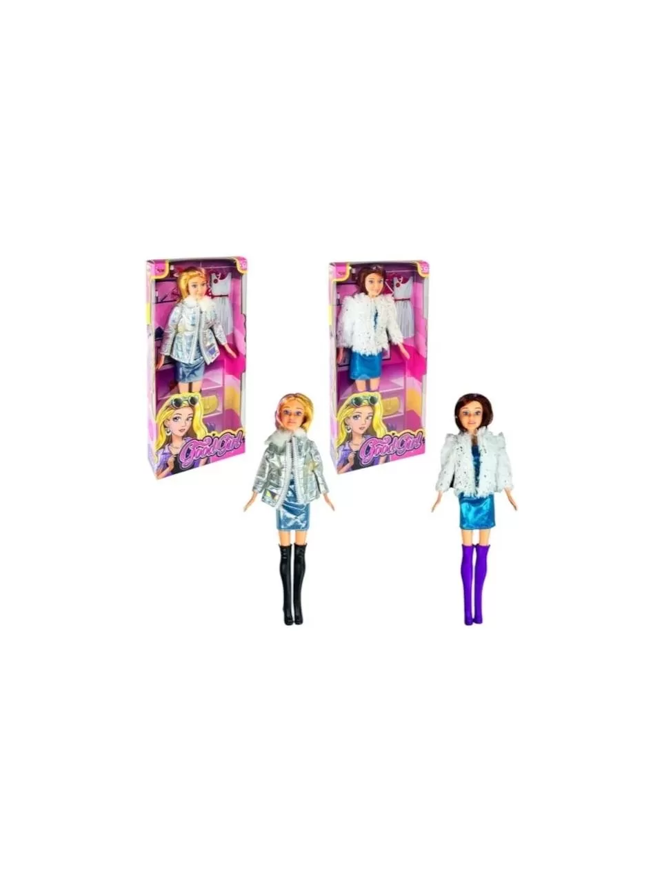 Vardem 29 Cm Çeketli Parlak Elbiseli Bebek (Karışık Renk 1 Adet)