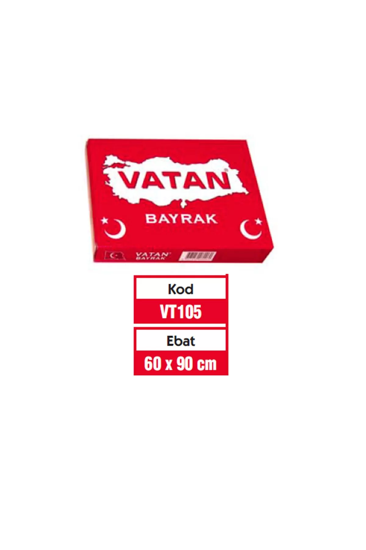 Vatan Bez Bayrak Türk Bayrağı %100 Polyester 60x90 Cm