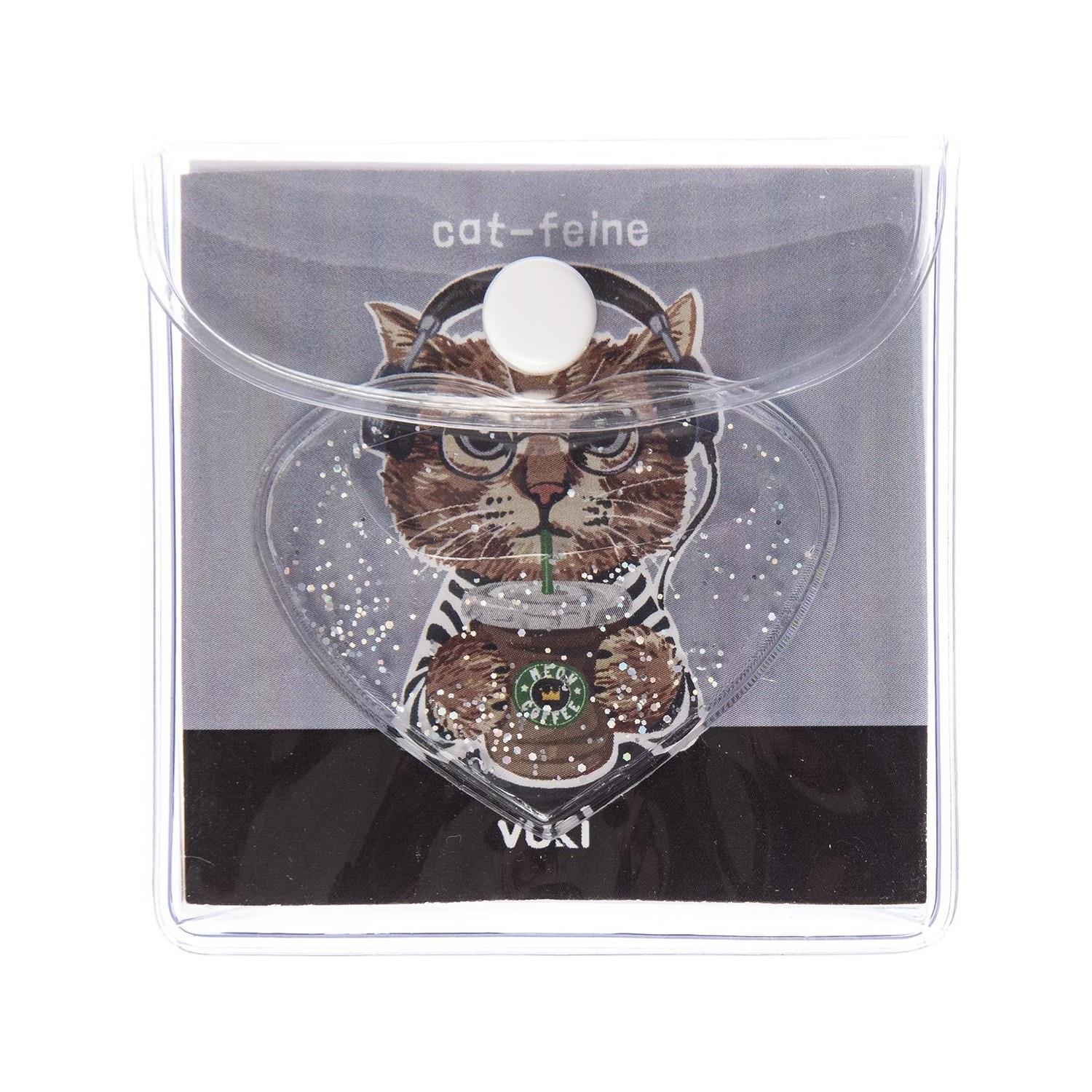Vuki Küp Bloknot Simli Sulu 6.3 x 6.3 Cm Kedi Desenli Sulu ve Simli Küp Bloknot