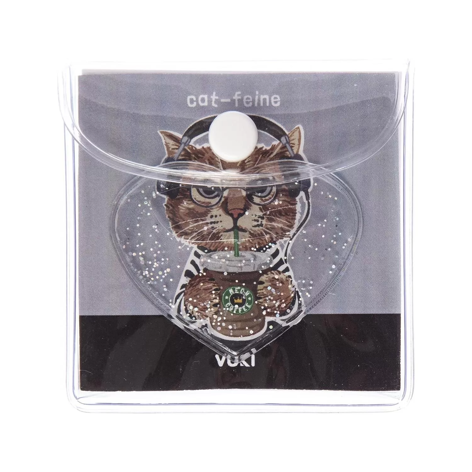 Vuki Küp Bloknot Simli Sulu 6.3 x 6.3 Cm Kedi Desenli Sulu ve Simli Küp Bloknot