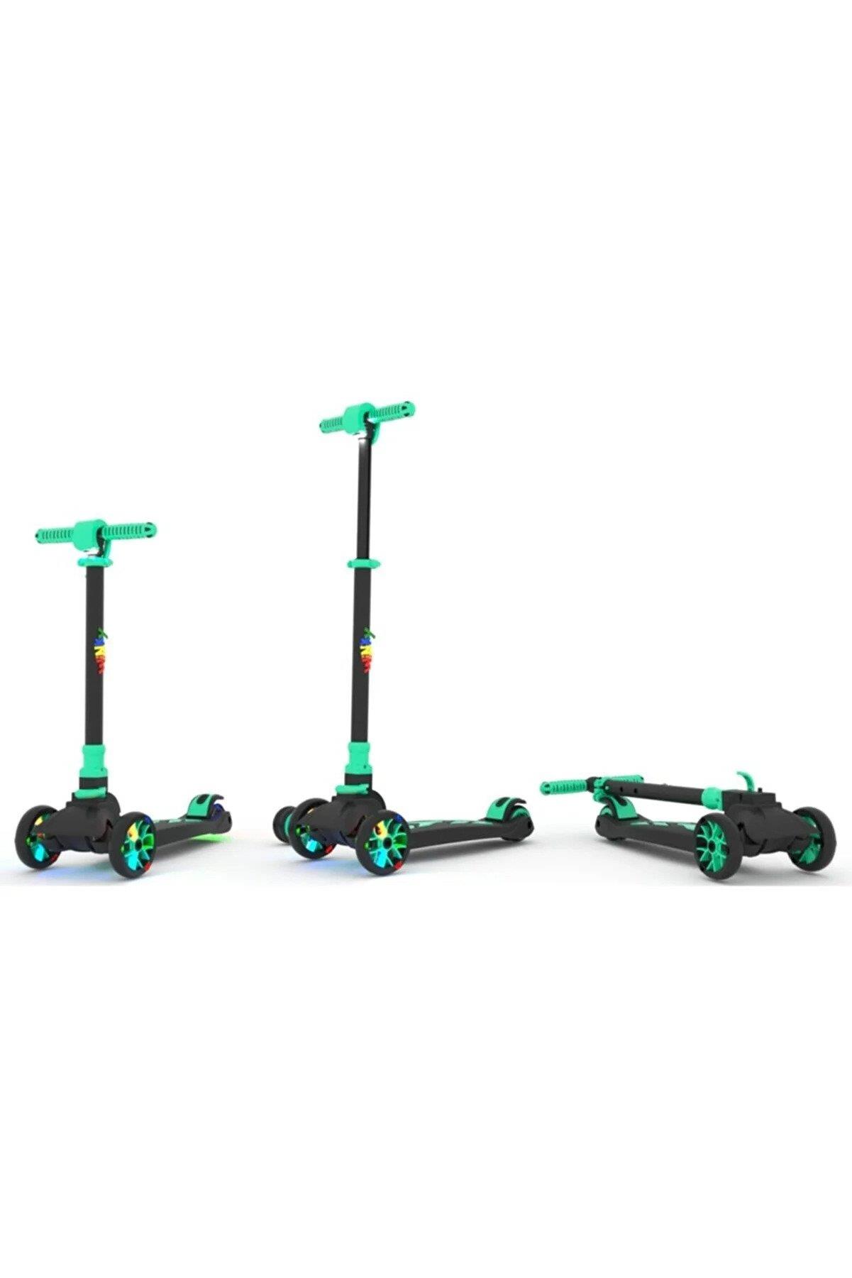 Winky Scooter Yeşil Işıklı Katlanabilir Scooter 90 KG Kapasiteli