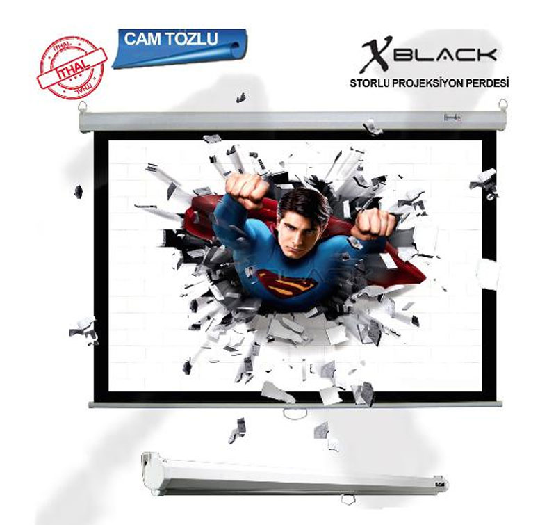 XBLACK XGE-200 200X200 Kumandalı Motorlu Projeksiyon Perdesi