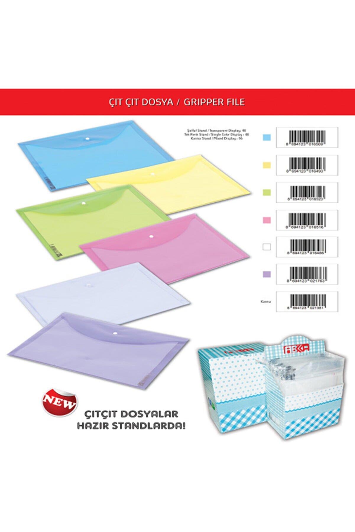 Abka Çıtçıtlı Dosya Mavi A4 (12 Li Paket)