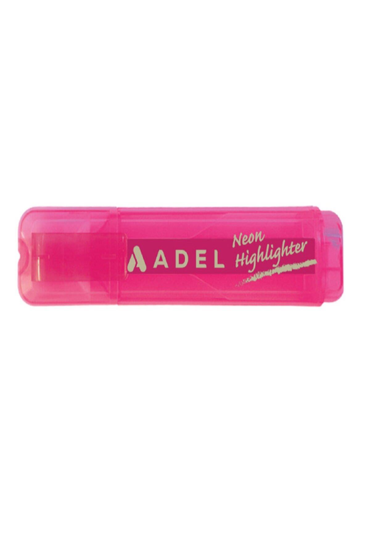 Adel Fosforlu Kalem Neon Pembe İşaretleme Kalemi (12 Li Paket)