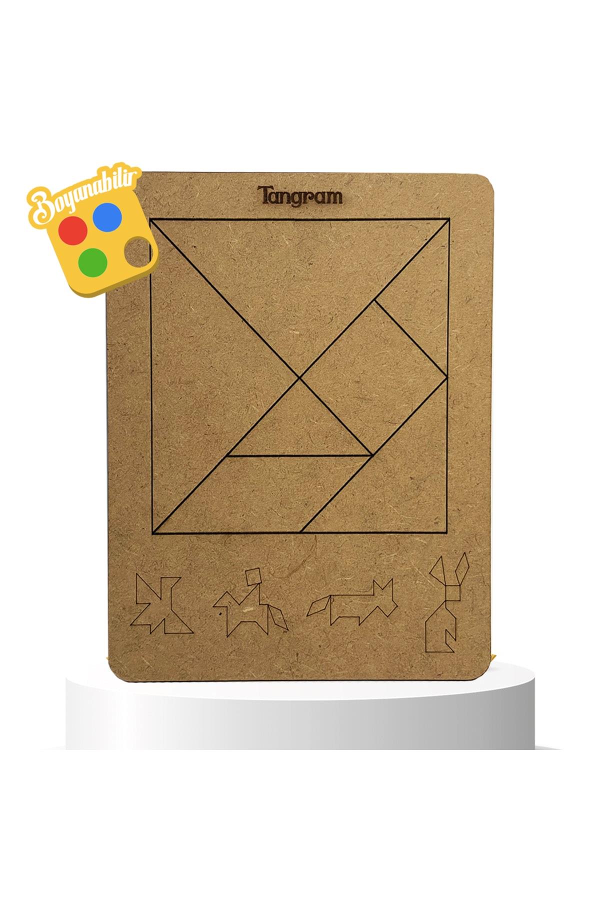 Moon Beavers Ahşap Tangram Eğitici Öğretici Geliştirici Boyanabilir 16 x 20 Cm