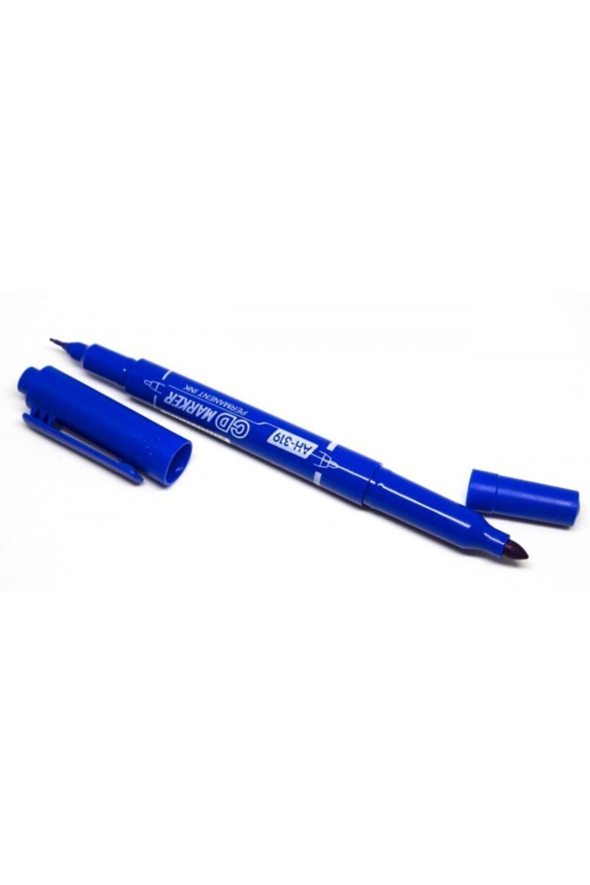 Aihao CD Kalemi Permanent Çift Taraflı Mavi (12 Li Paket)