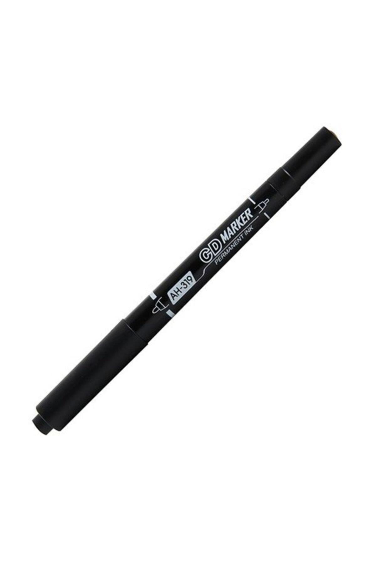 Aihao CD Kalemi Permanent Çift Taraflı Siyah (12 Li Paket)