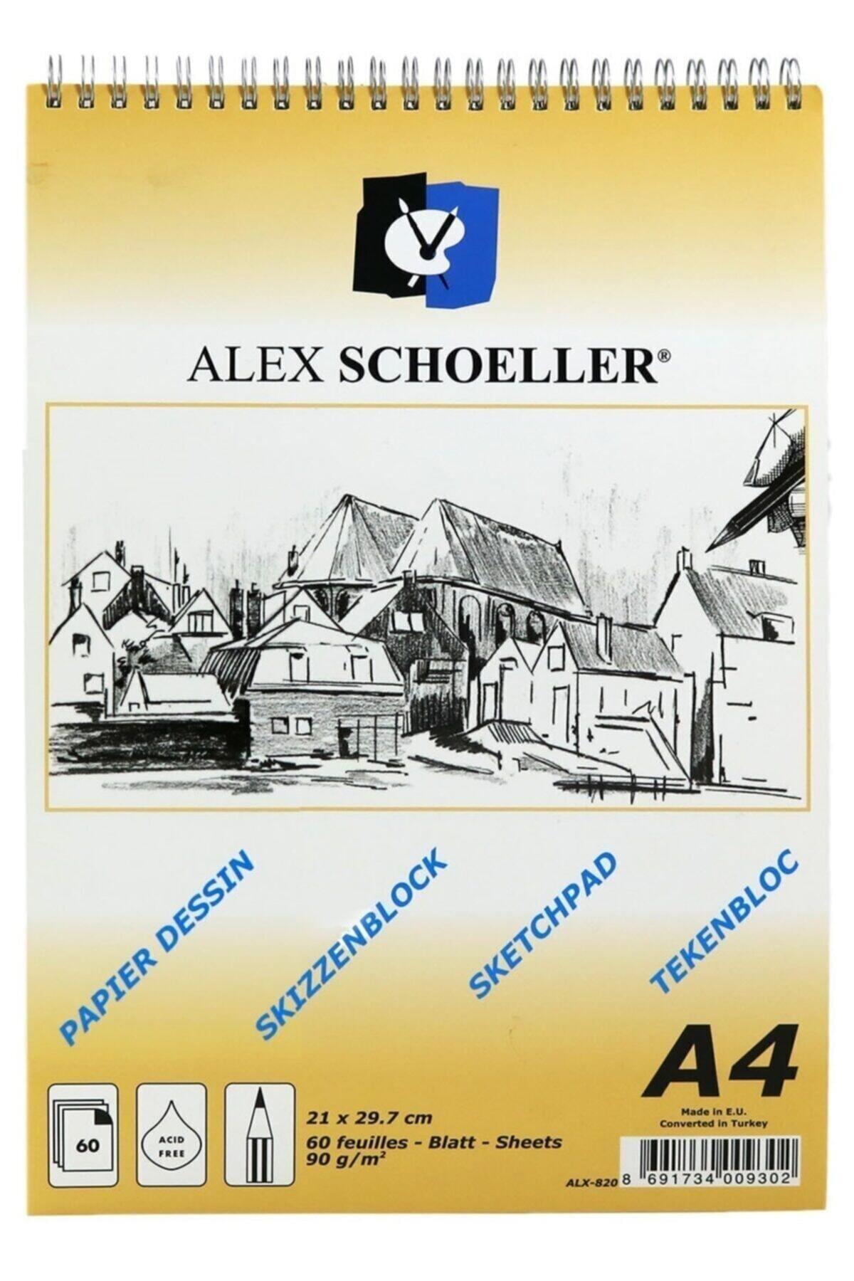 Alex Schoeller Eskiz Blok Spiralli Dikey 60 YP 90 GR A4 ALX-820