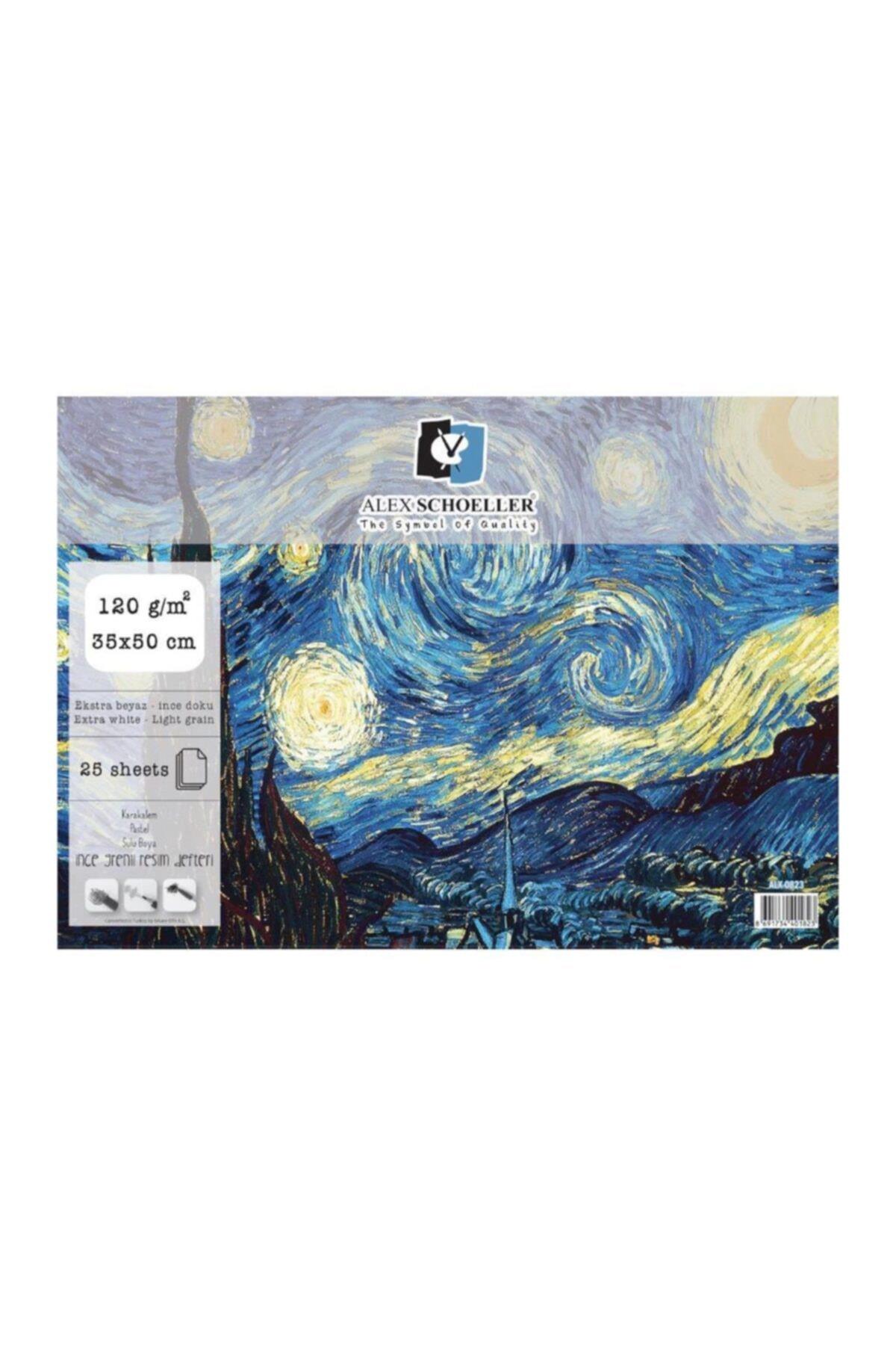 Alex Schoeller Spiralli Resim Defteri 35x50cm 120 gram 25 Sayfa (8 Li Paket)