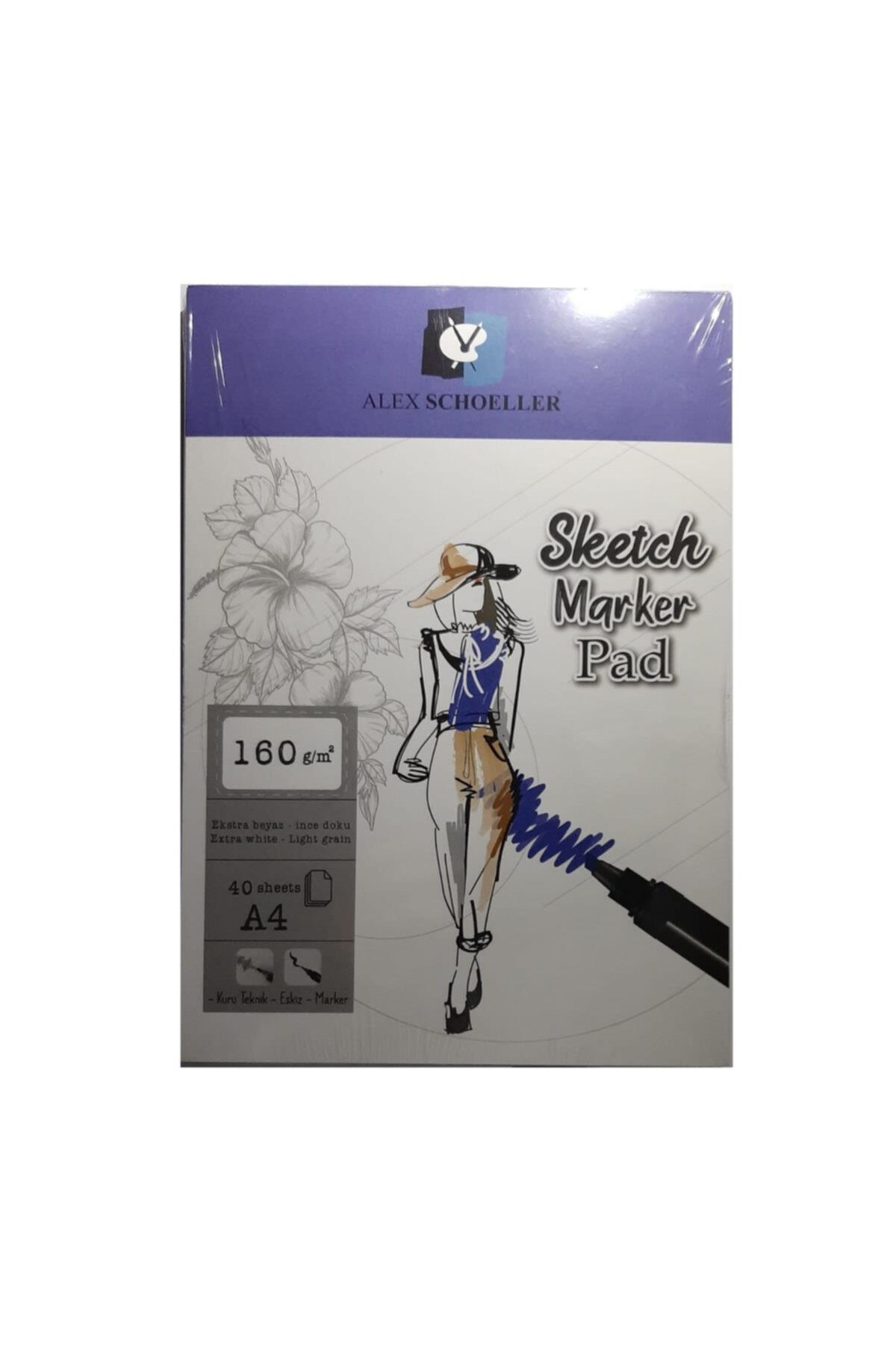 Alex Schoeller Sketch Marker Pad A4 160 GR 40 Lı ALX:936