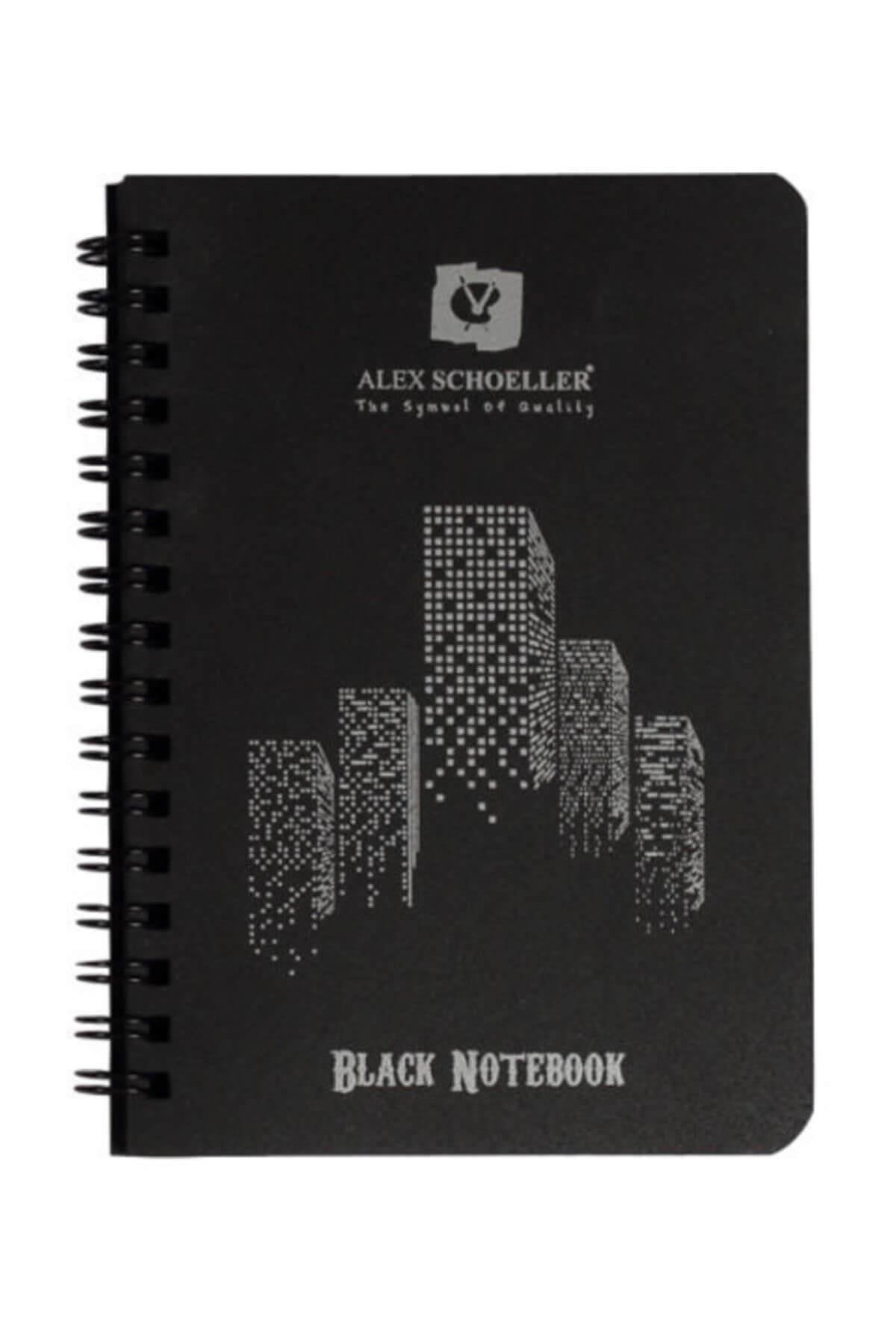 Alex Schoeller Spiralli Defter Plastik Kapak Siyah 60 YP A6 100.06