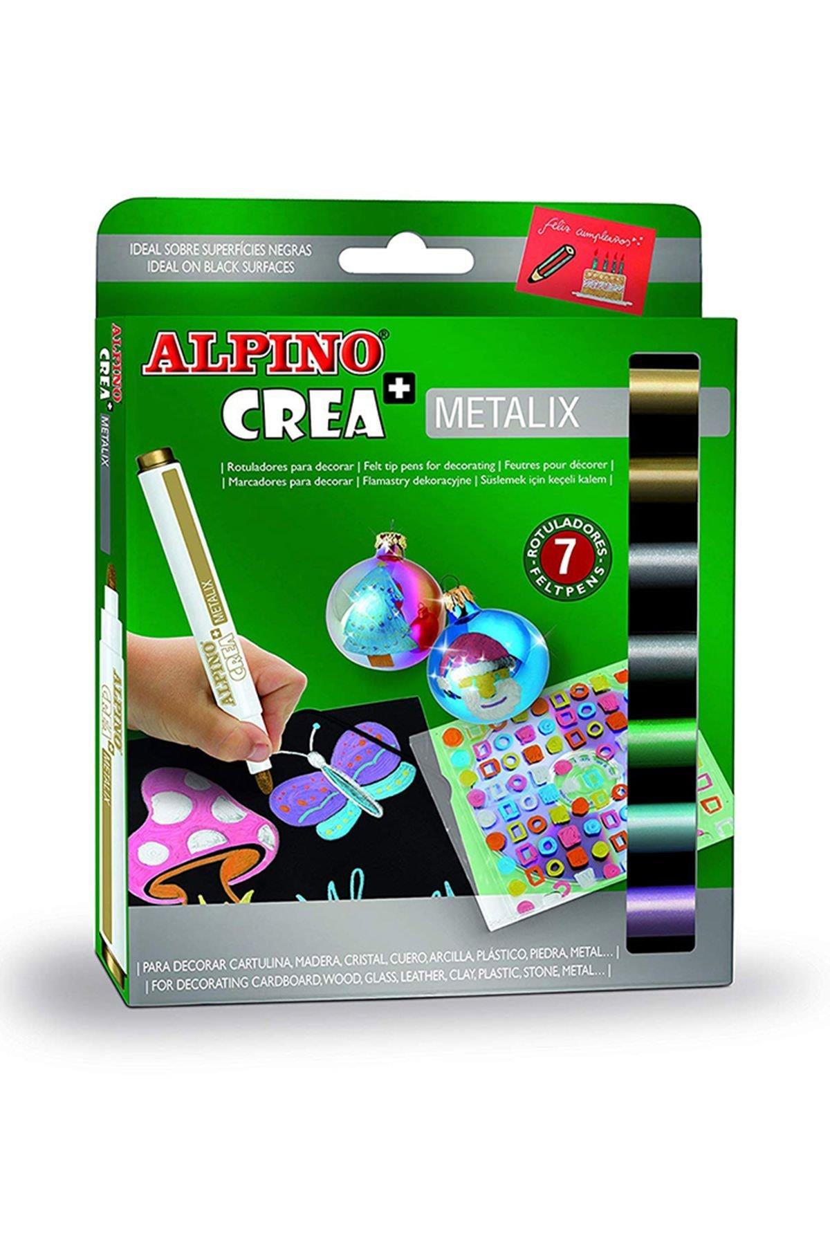 Alpino Keçeli Boya Kalemi Metalix 7 Lİ Metalik Renkler AR000134