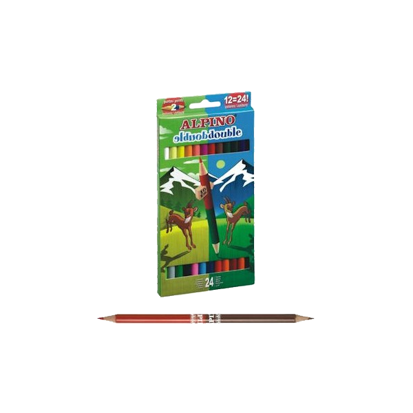 Alpino Kuru Boya Double Karton Kutu Çift Taraflı 24 Renk 12 Lİ AL000169