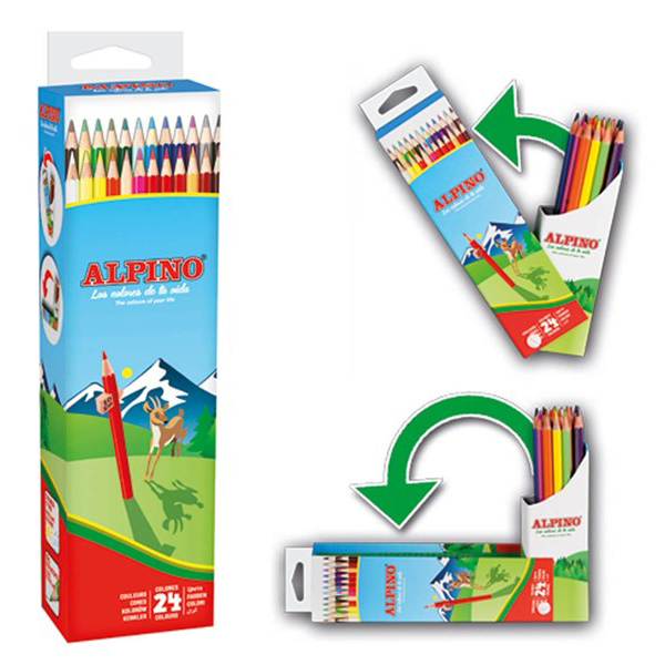 Alpino Kuru Boya Karton Kutu Tam Boy 24 Renk AL010024