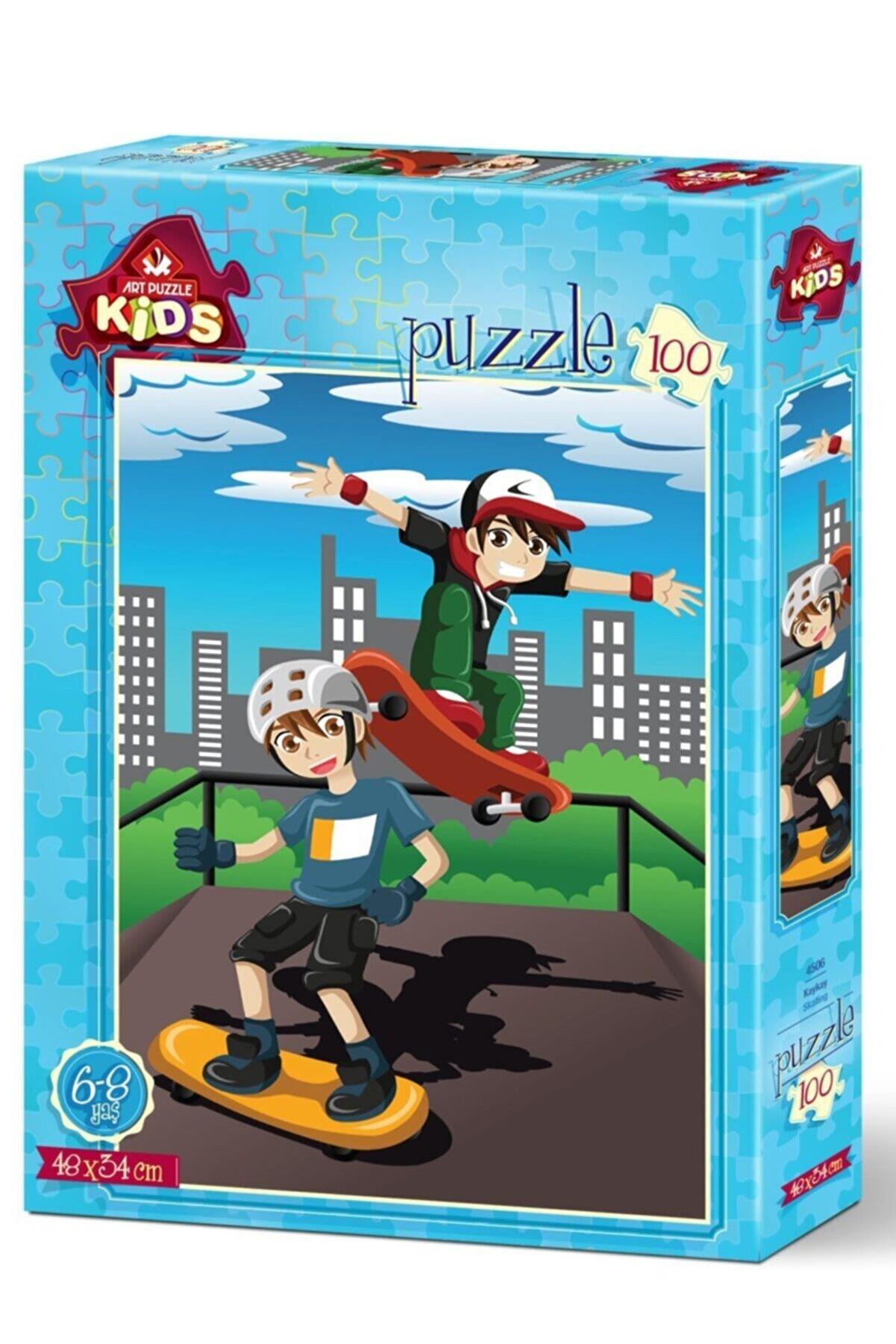 Art Çocuk Puzzle Kaykay 100 Parça Puzzle