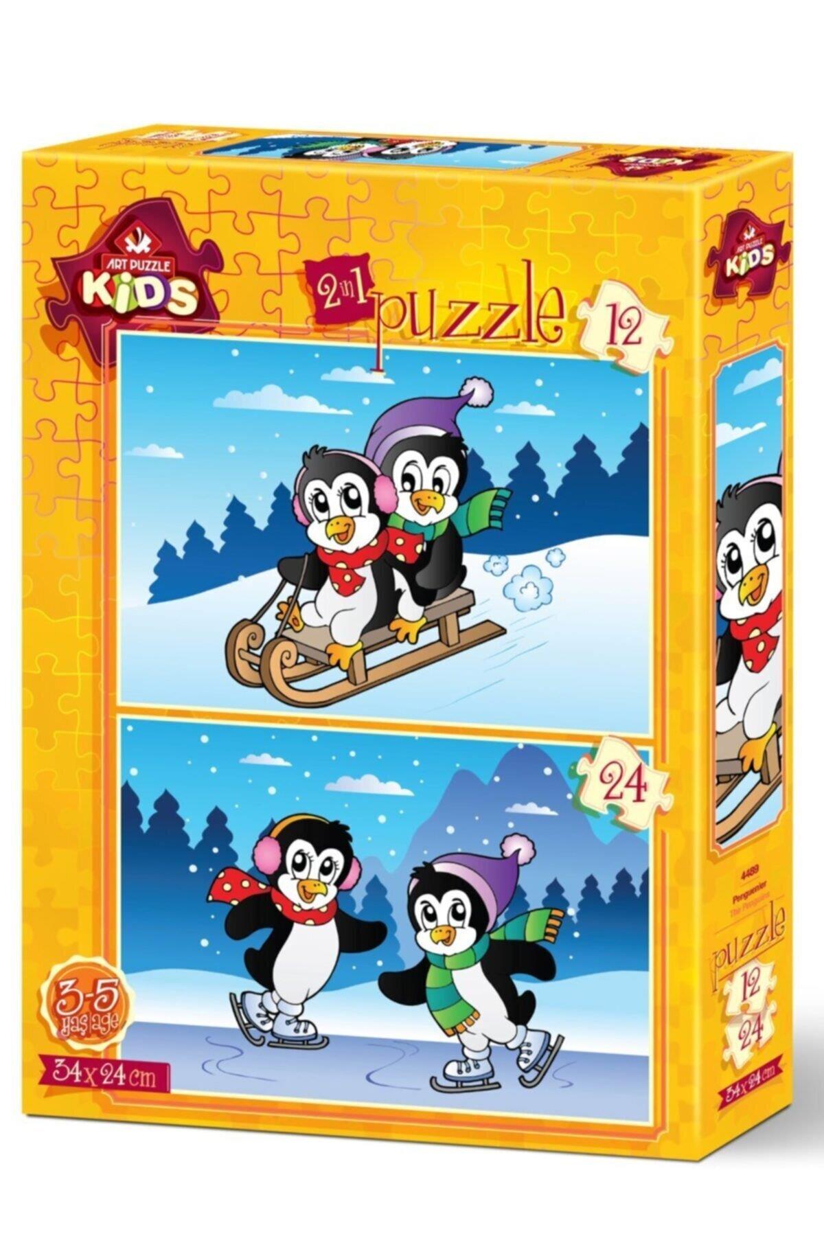Art Çocuk Puzzle Penguenler 12+24 Parça Puzzle