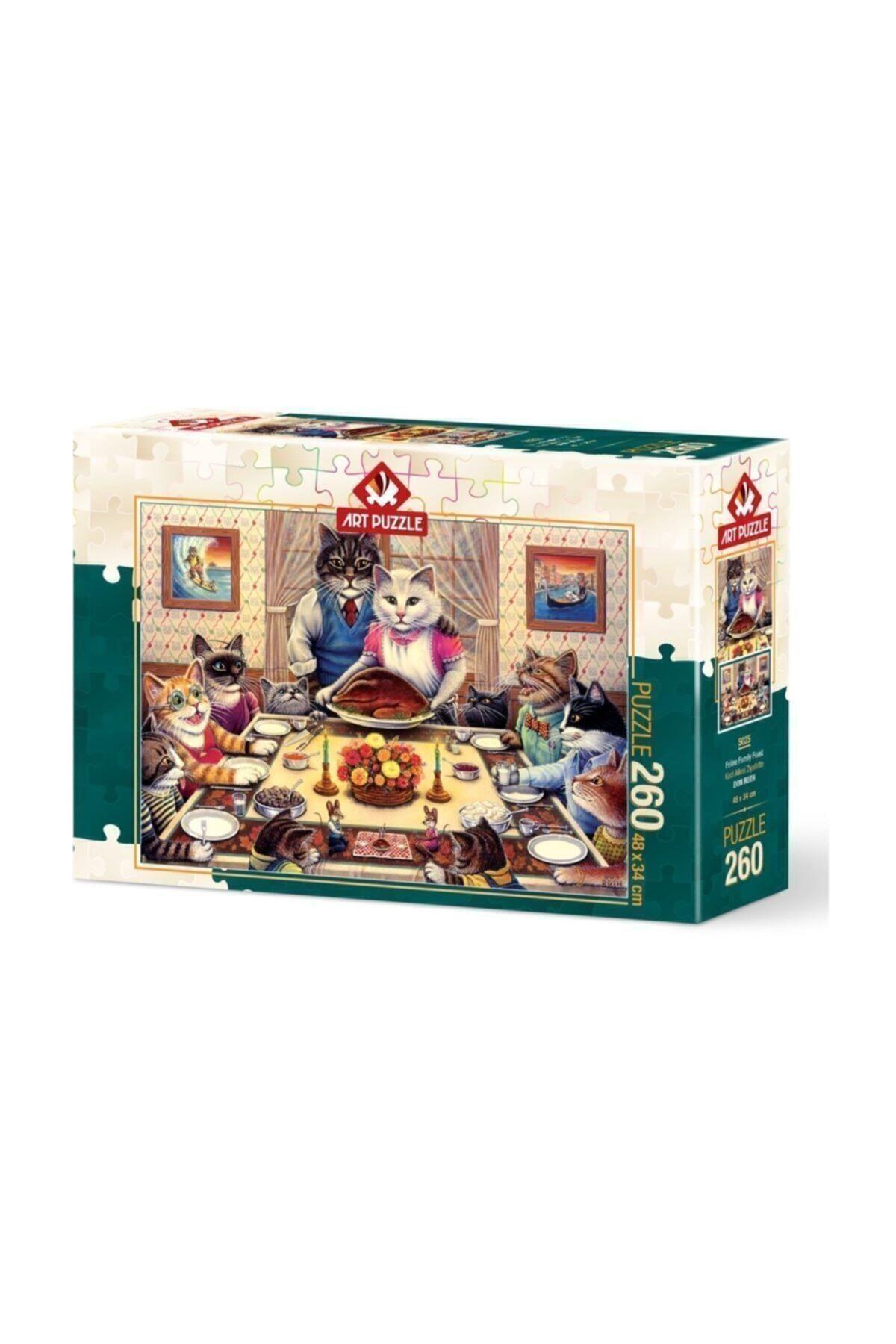 Art Puzzle Kedi Ailesi Ziyafette 260 Parça Puzzle