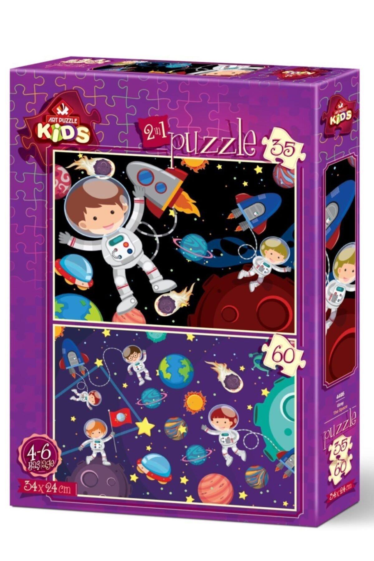 Art Çocuk Puzzle Uzay 35+60 Parça Puzzle