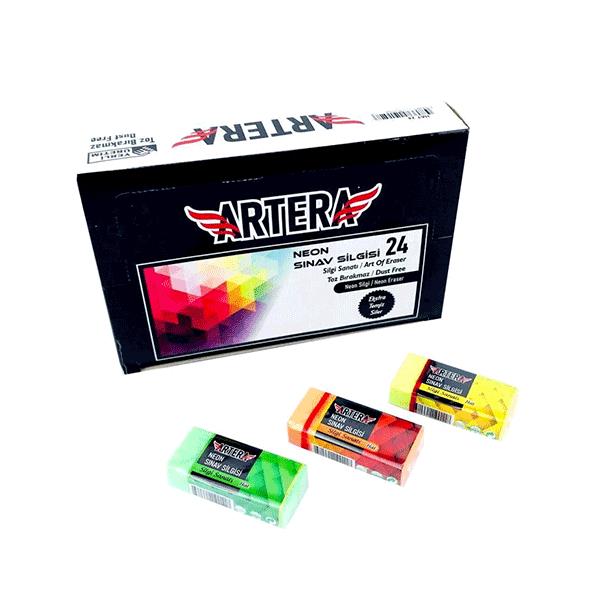Artera Sınav Silgisi Hat Neon Renkler Silgi (30 Lu Paket)