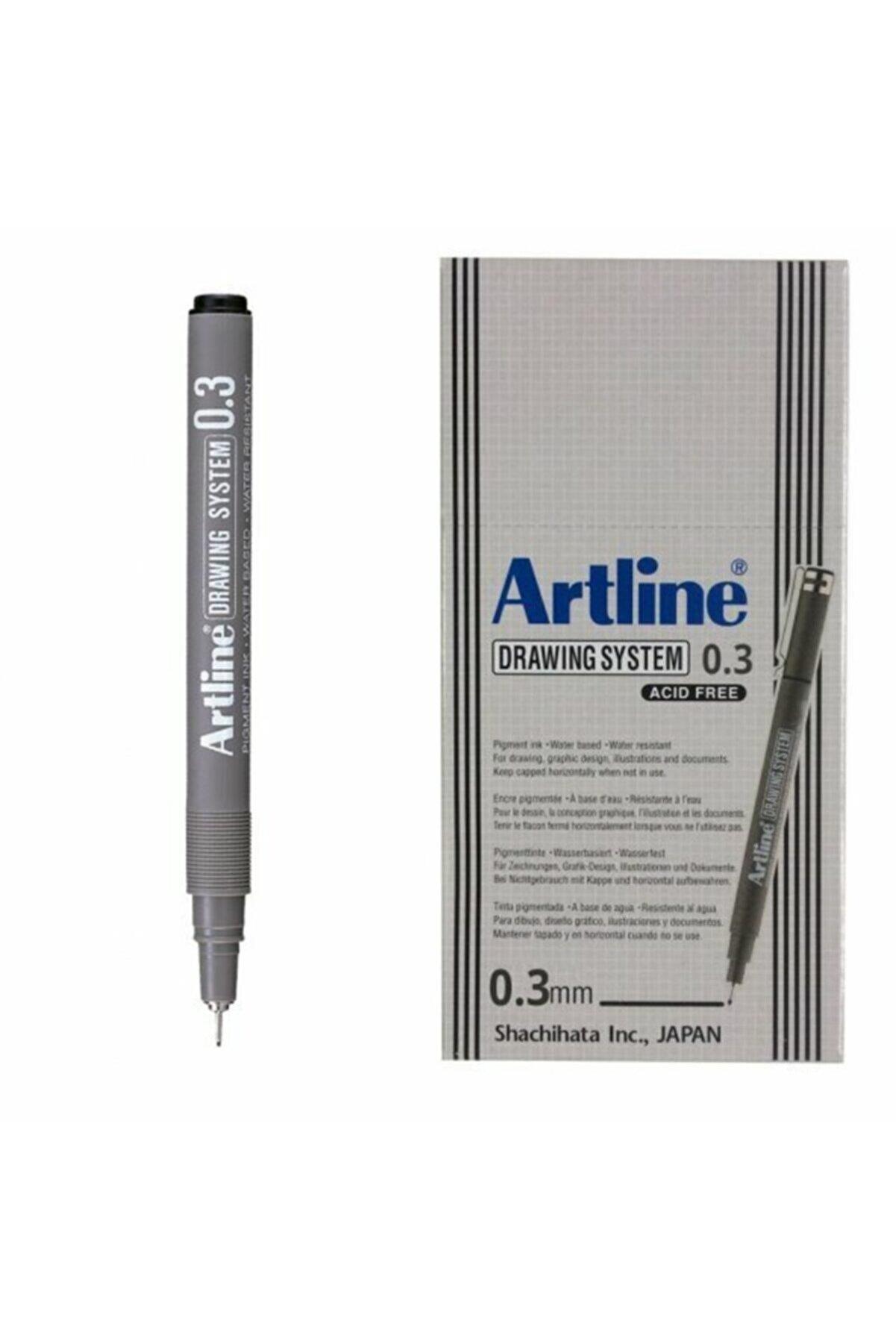 Artline Çizim Kalemi Drawing System 0.03 MM Uç Siyah (12 Li Paket)