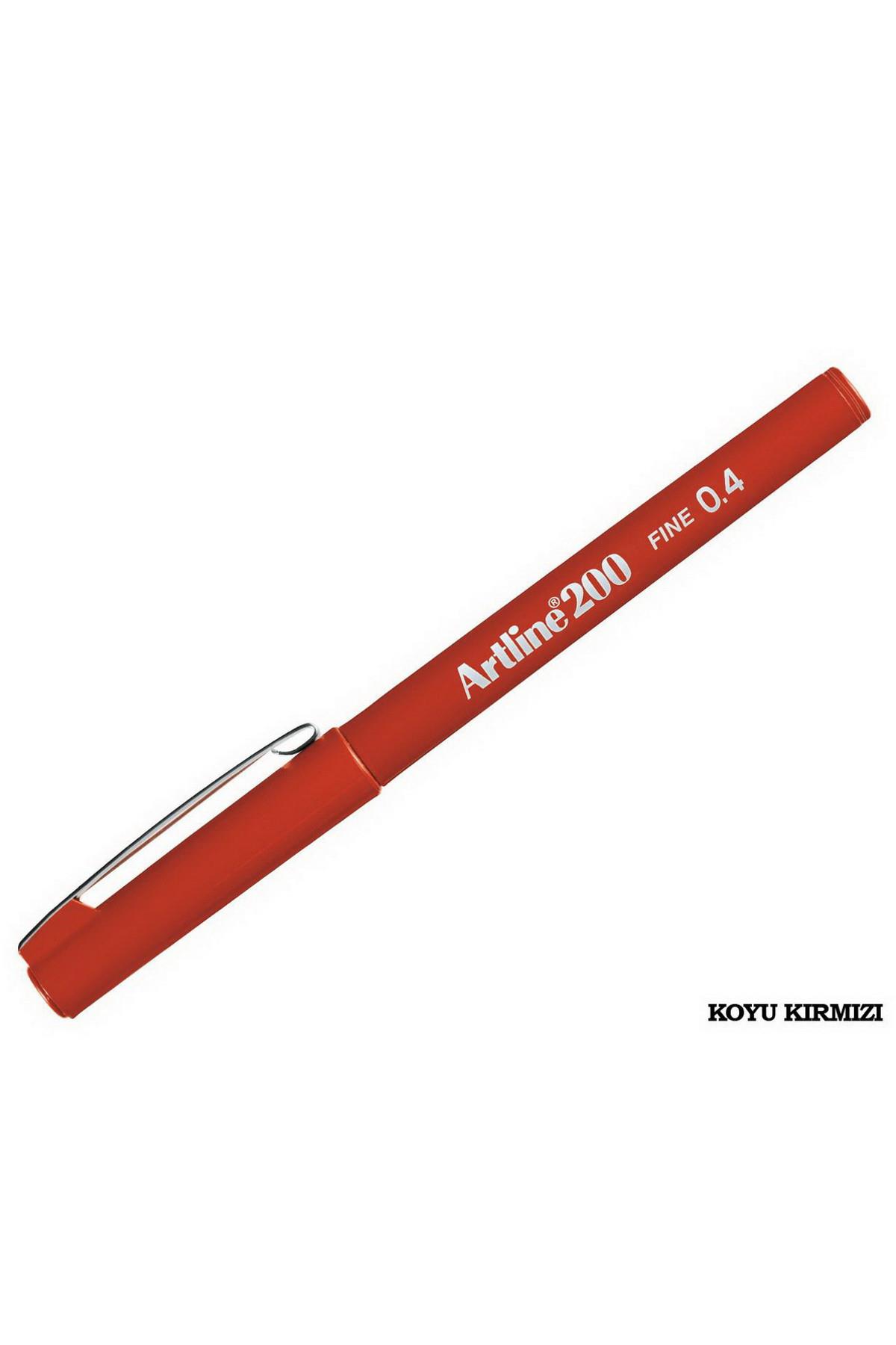 Artline İnce Uçlu (0.4 mm) Yazı Ve Çizim Kalemi Koyu Kırmızı