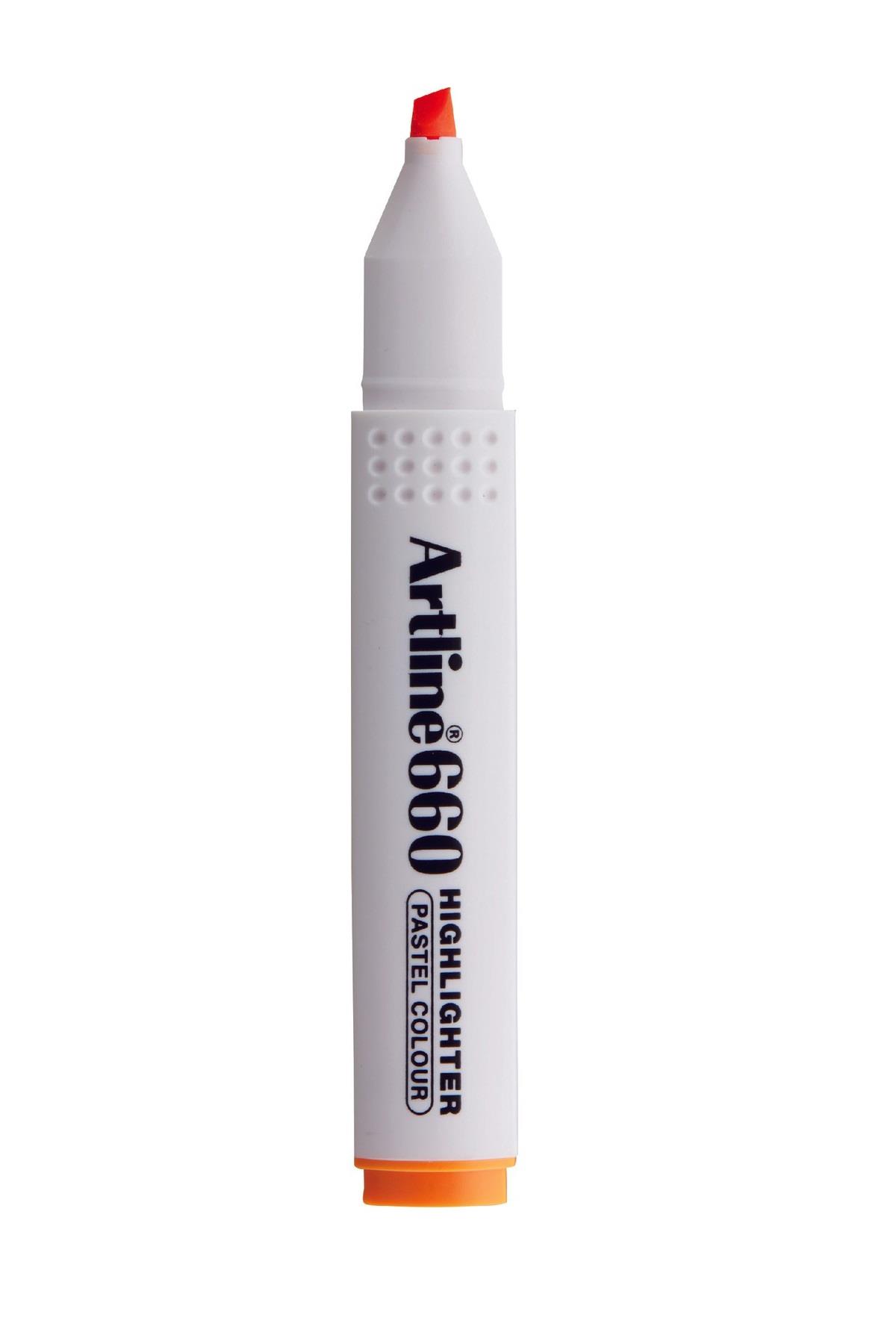 Artline Kesik Uçlu Fosforlu Kalem 1,0-4,0 MM Pastel Turuncu (12 Li Paket)