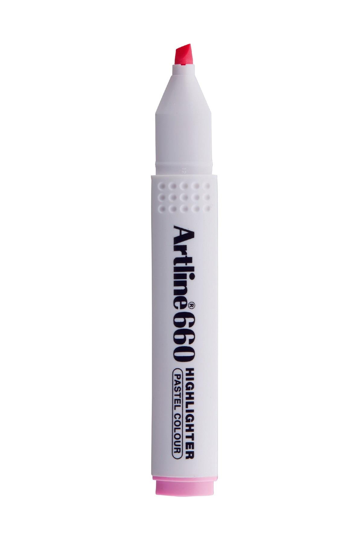 Artline Kesik Uçlu Fosforlu Kalem 1,0-4,0 MM Pastel Pembe (12 Li Paket)