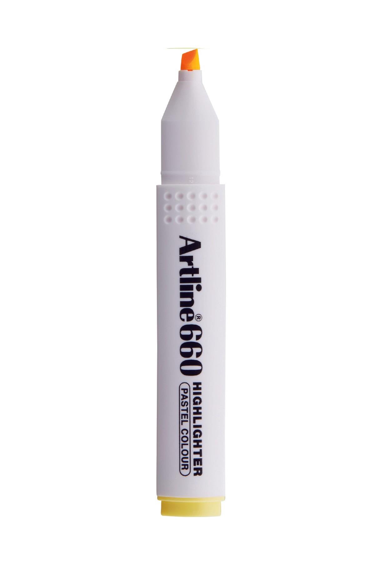 Artline Kesik Uçlu Fosforlu Kalem 1,0-4,0 MM Pastel Sarı (12 Li Paket)