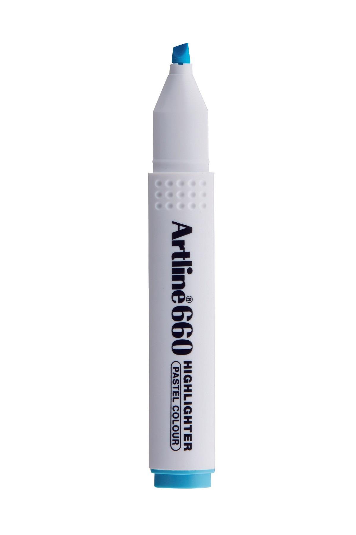 Artline Kesik Uçlu Fosforlu Kalem 1,0-4,0 MM Pastel Mavi (12 Li Paket)