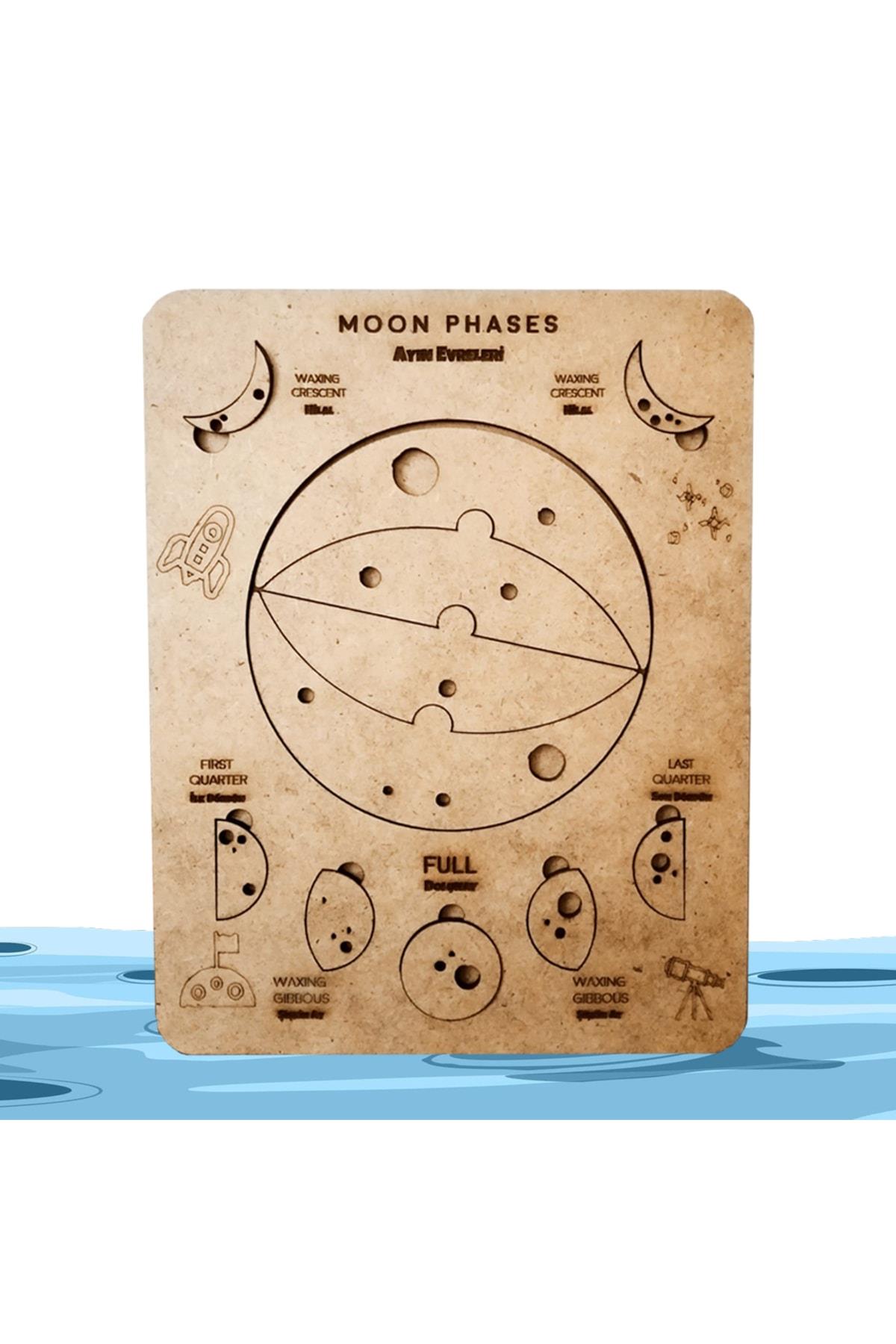 Moon Beavers Ayın Evreleri Eğitici Öğretici Geliştirici Boyanabilir Ahşap Sağlıklı Oyuncak 16x20 Cm