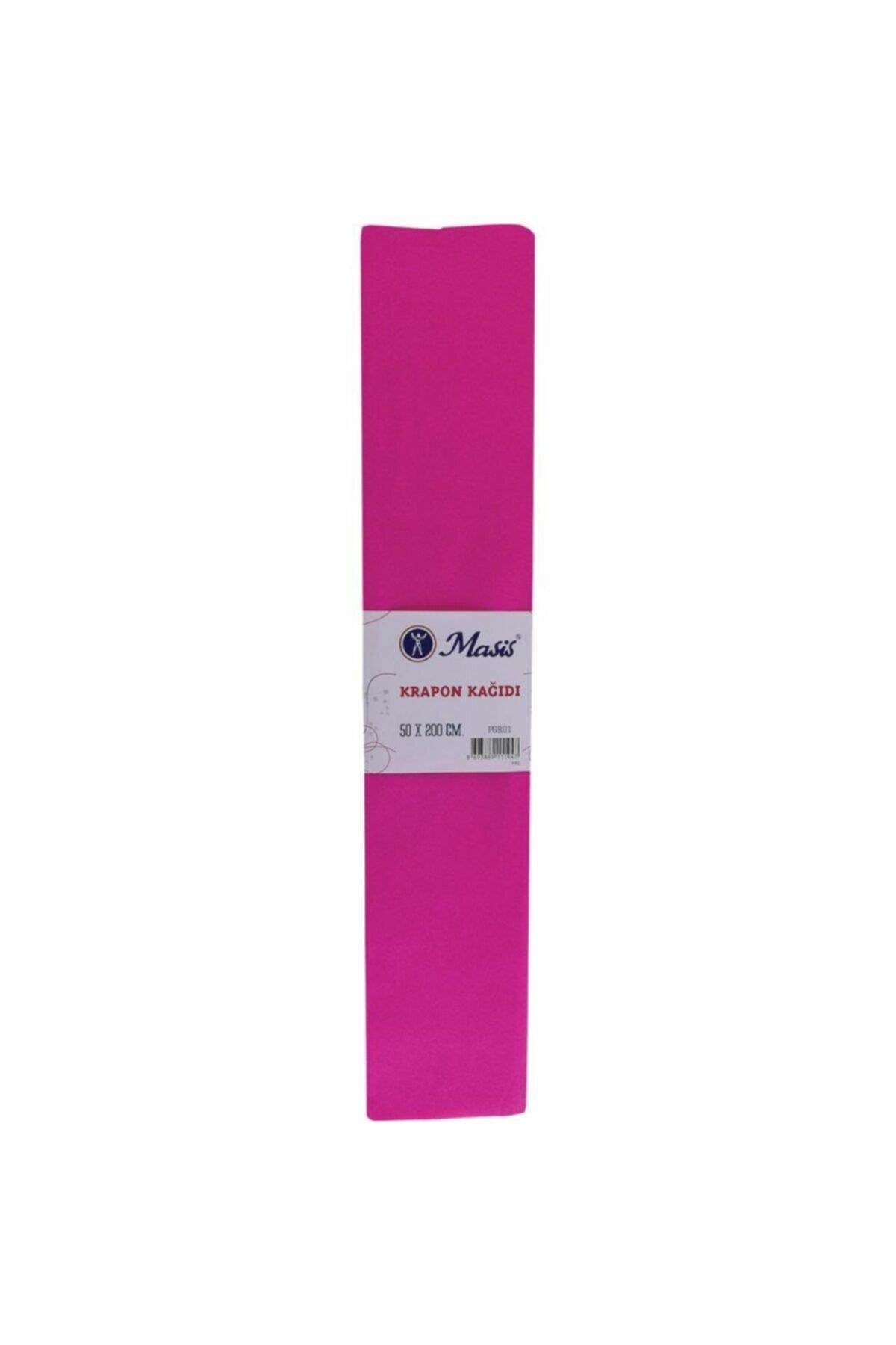 Bafix Krapon Kağıdı 50 x 200 CM Koyu Pembe Krapon Kağıdı (10 Lu Paket)