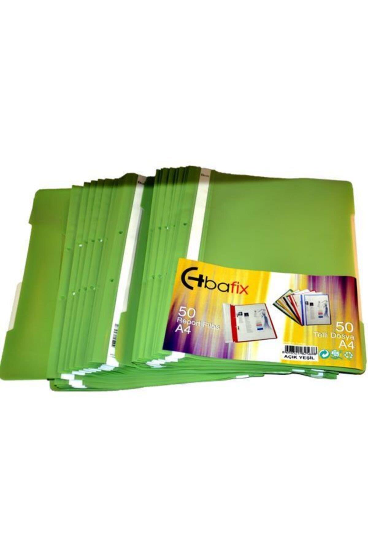 Bafix Telli Dosya Plastik A-4 Açık Yeşil 50 Li (1 Paket 50 Adet)