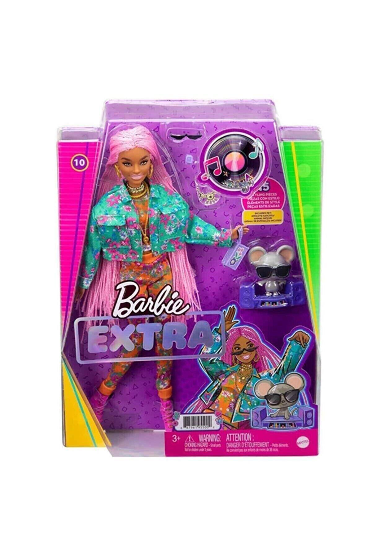 Barbie Extra Pembe Örgü Saçlı Bebek