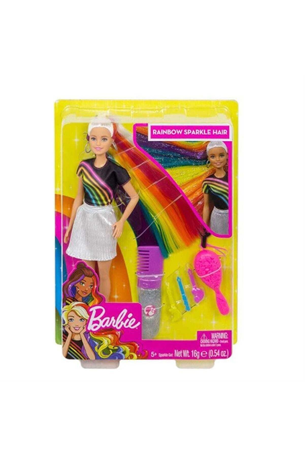 Barbie Gökkuşağı Renkli Saçlar Bebeği, Ekstra Uzun Saçlara ve Saç Aksesuarlarına Sahip
