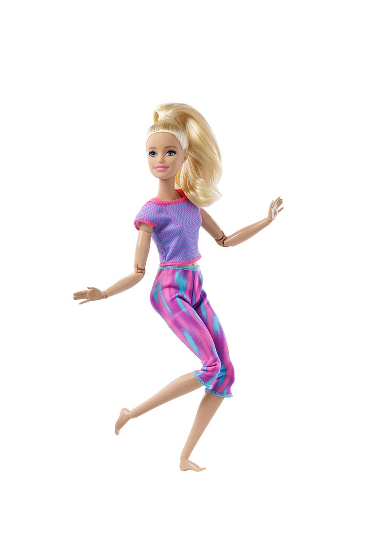 Barbie Sonsuz Hareket Bebeği Sarışın Desenli Taytlı