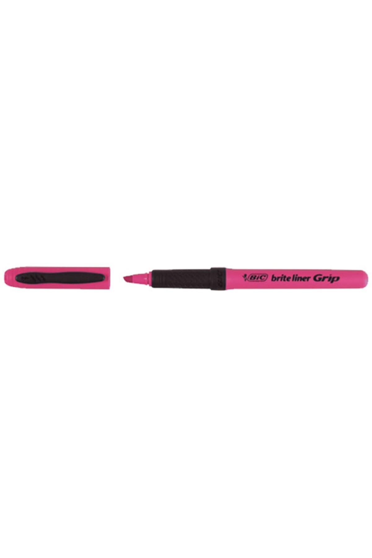 Bic Fosforlu Kalem Brite Line Grip Pembe Kalem Tipi (12 Li Paket)