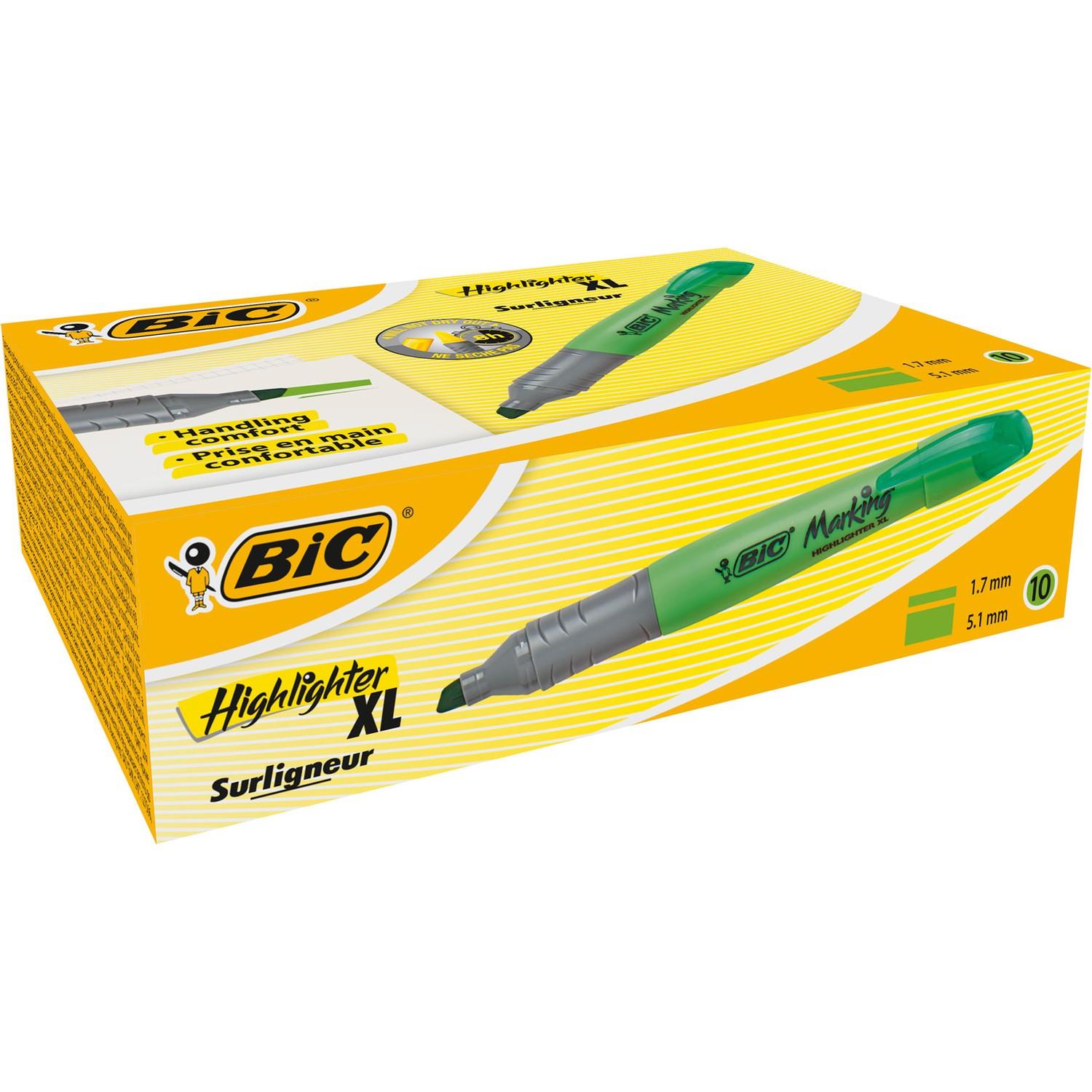 Bic Briteliner XL Fosforlu Kalem Yeşil (10 Lu Paket)