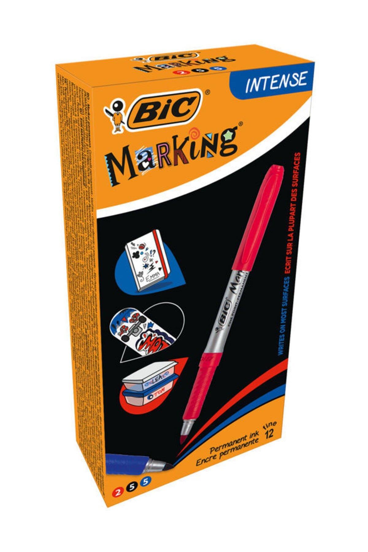 Bic Marking Color Permanent Marker Asorti Siyah Mavi Kırmızı 12 li Kutu