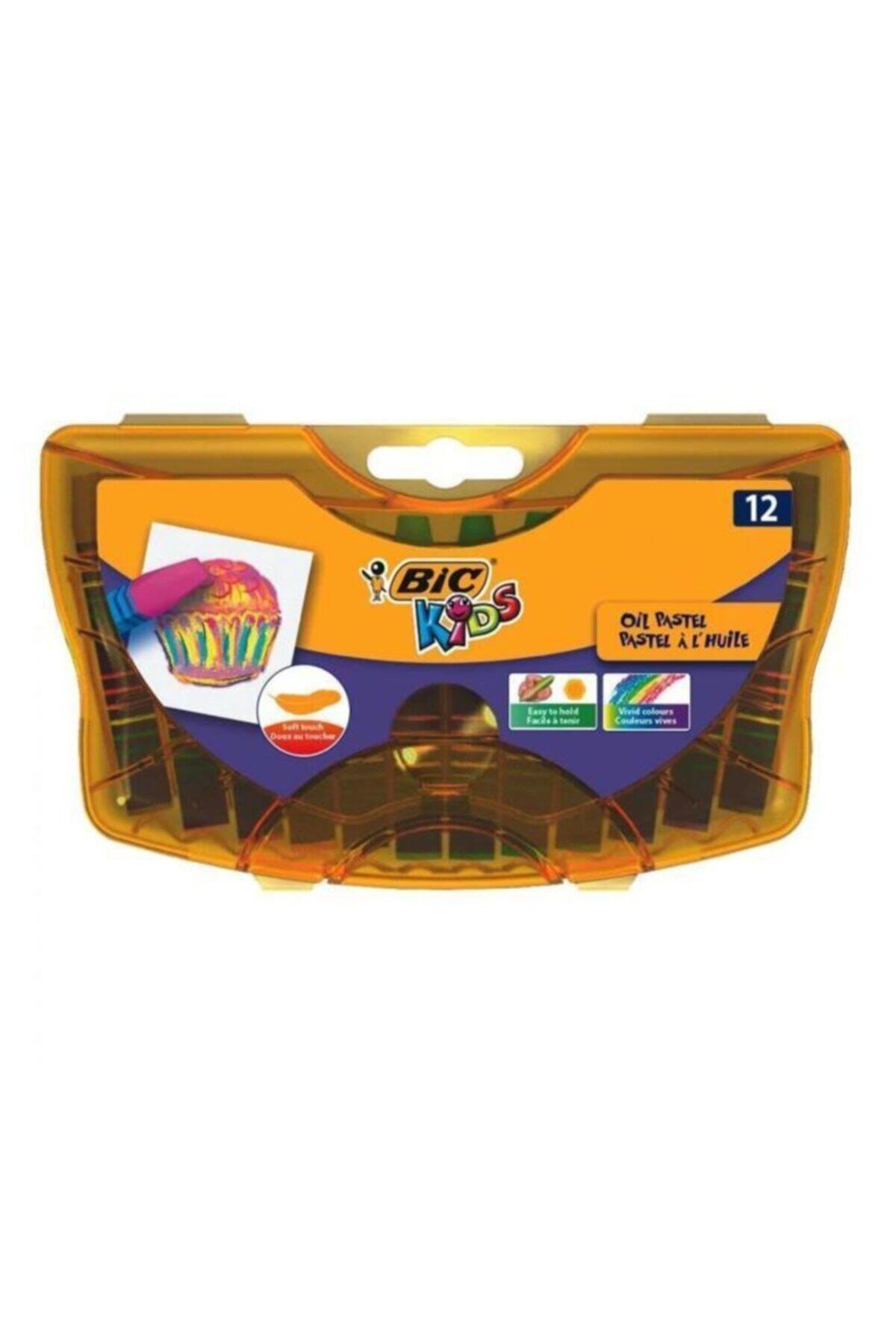 Bic Kids Yağlı Pastel Boya Çantalı Plastik Kutu 12 Renk