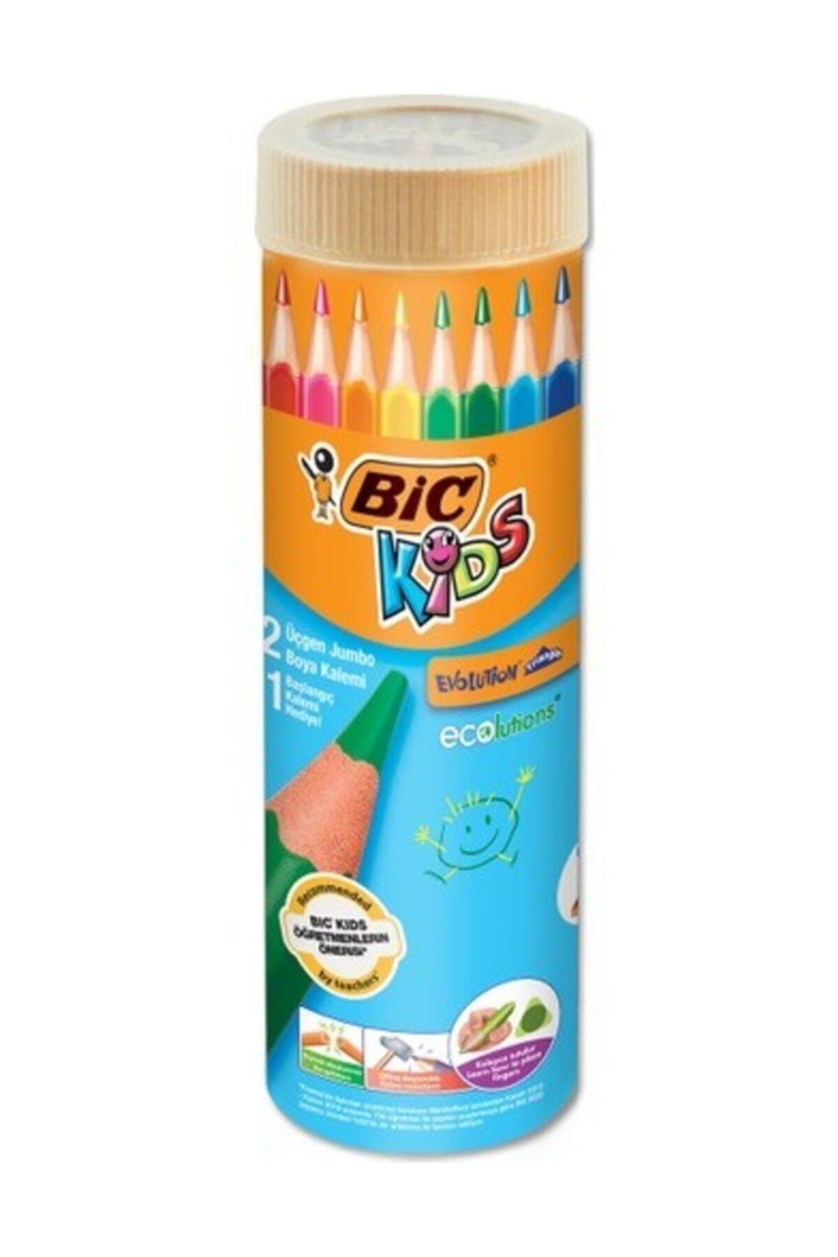 Bic Kuru Boya Evolution Üçgen Jumbo Metal Tüp  12+1 958192