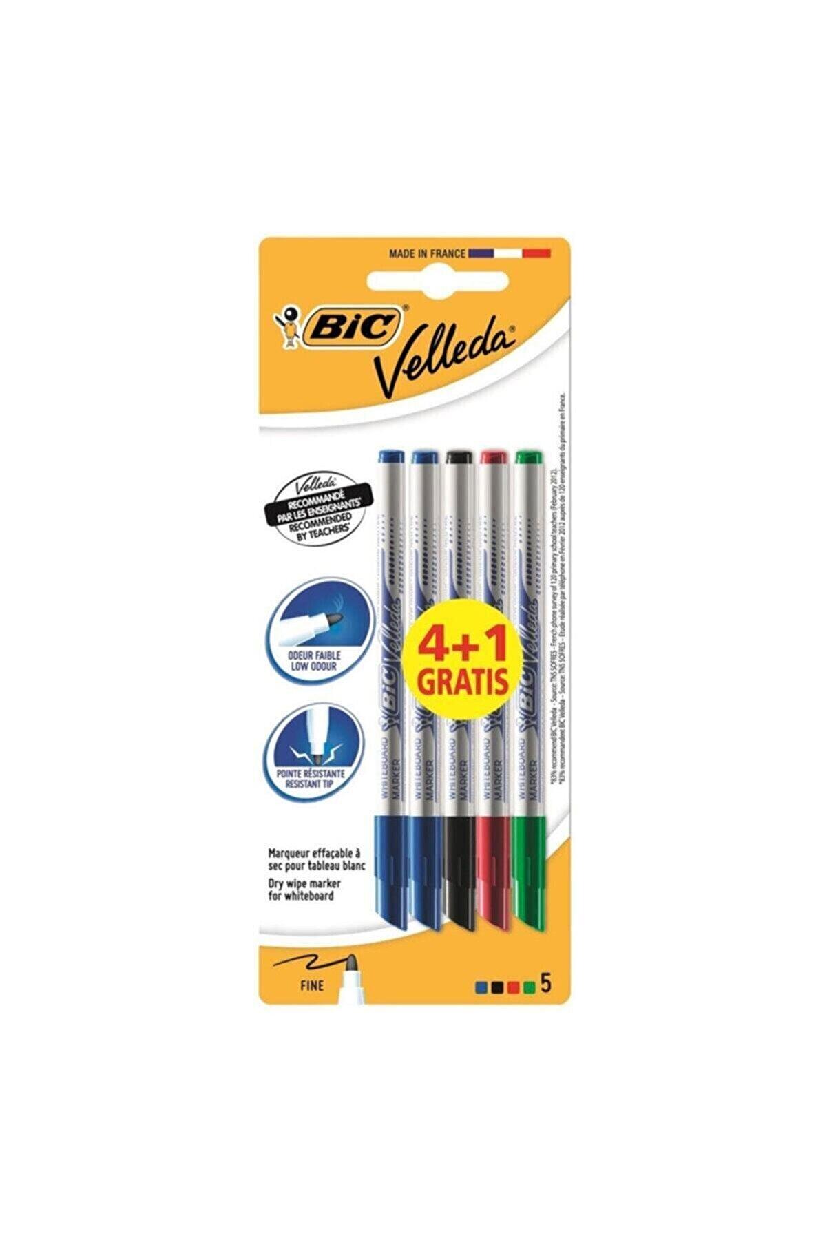 Bic Tahta Kalemi Yuvarlak Uçlu Fine 4 Renk+1 Mavi Kartela 1721 875698