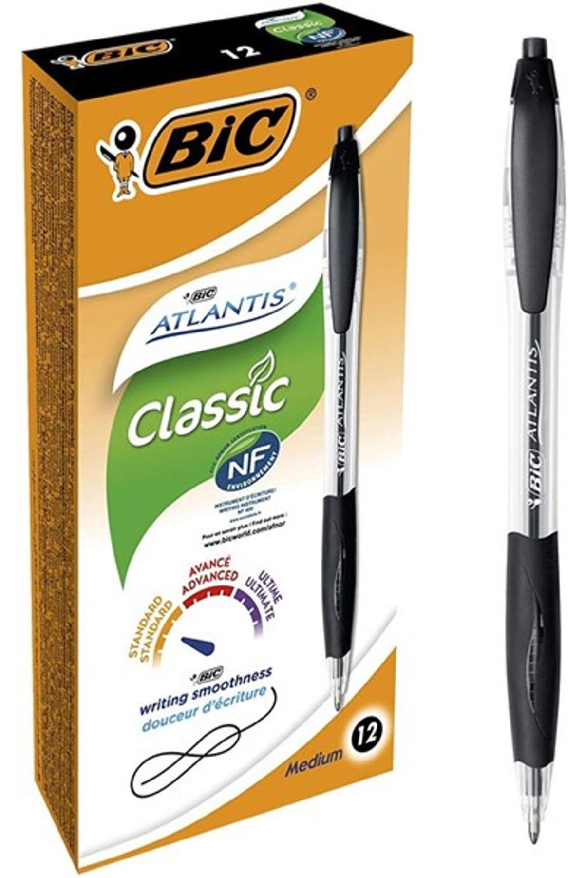 Bic Tükenmez Kalem Atlantıs Classıc 1.0 Basmalı 12 Li Siyah